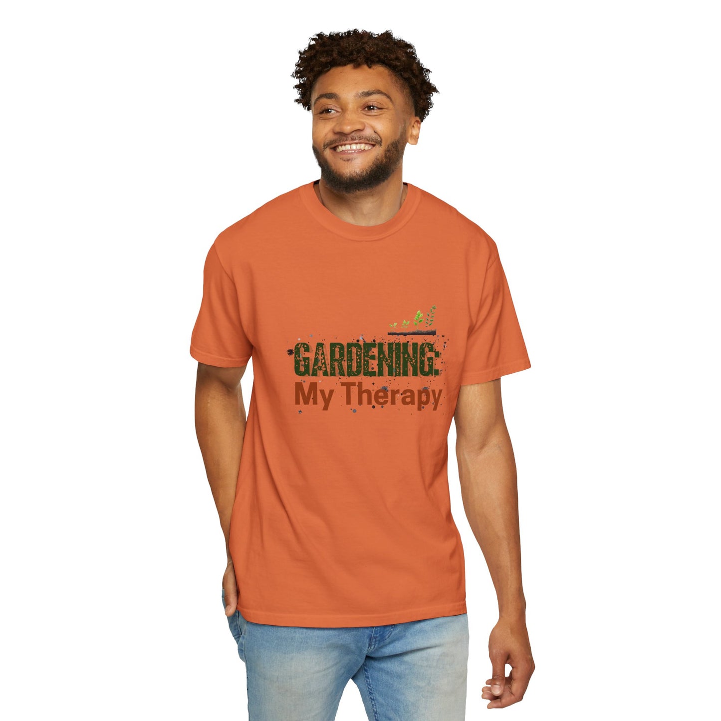 ‘Gardening Therapy’ Unisex Garment-Dyed T-Shirt | Perfect for Gardeners & Nature Lovers
