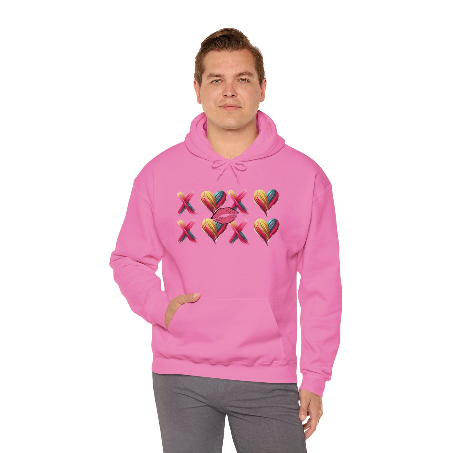 Hugs and Kisses Unisex Heavy Blend™ Hooded Sweatshirt – Cozy Comfort with a Loving Touch