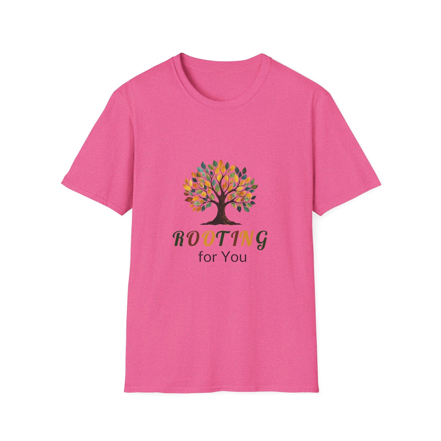 Rooting for You Unisex Softstyle T-Shirt - Tree Design for Nature Lovers