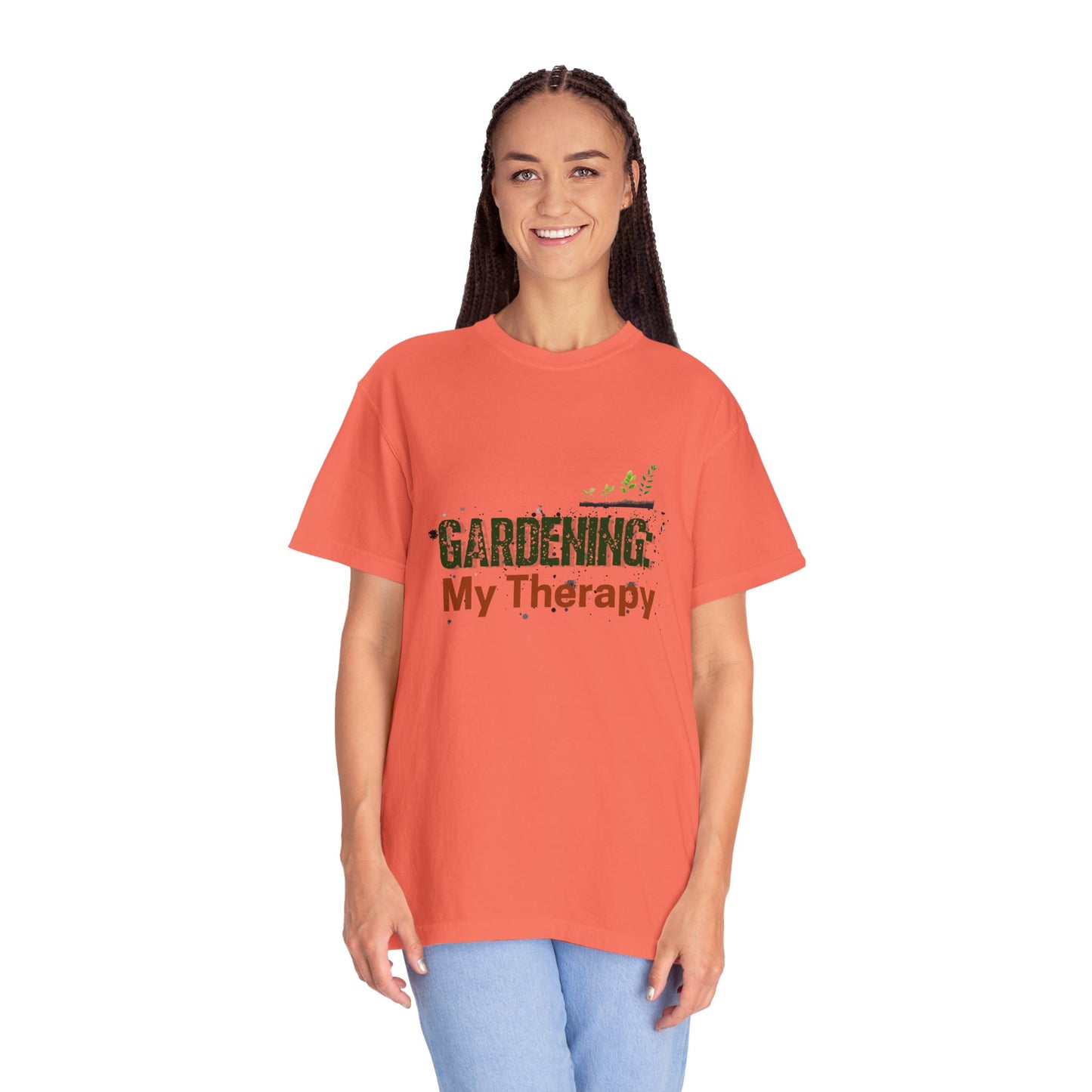 ‘Gardening Therapy’ Unisex Garment-Dyed T-Shirt | Perfect for Gardeners & Nature Lovers