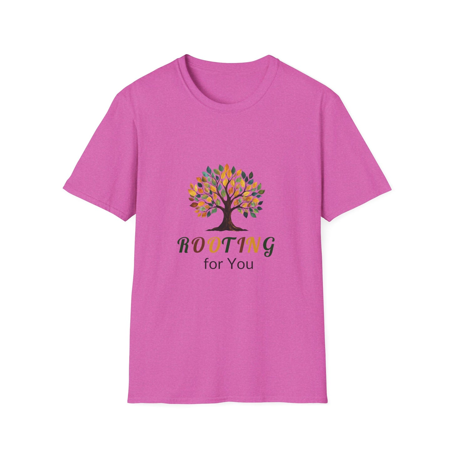 Rooting for You Unisex Softstyle T-Shirt - Tree Design for Nature Lovers