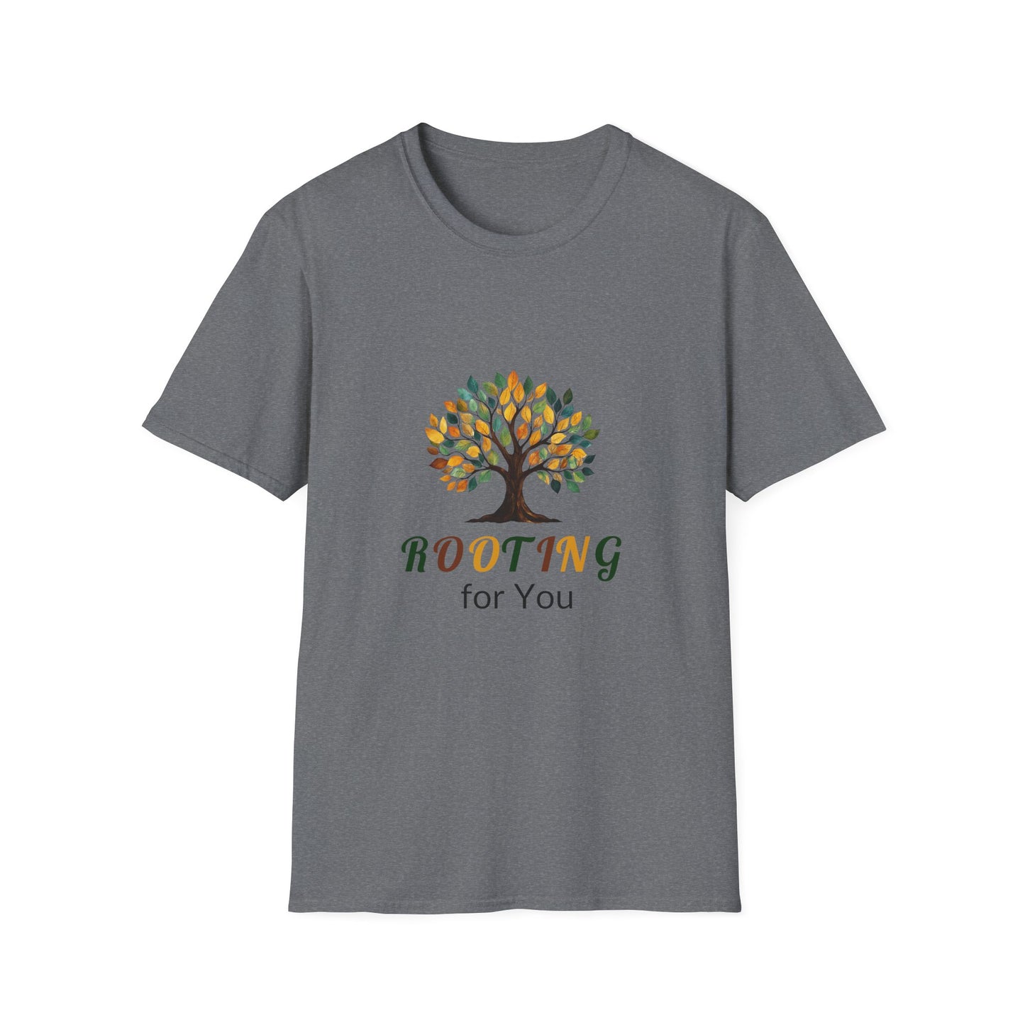 Rooting for You Unisex Softstyle T-Shirt - Tree Design for Nature Lovers
