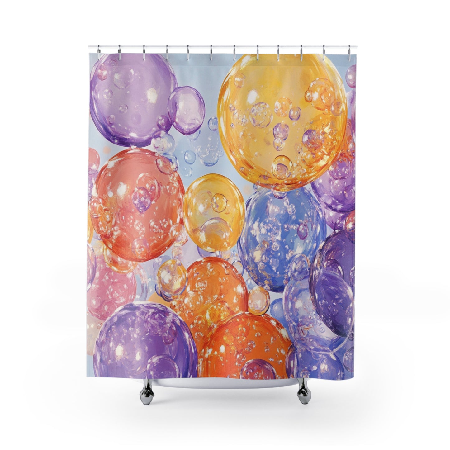 Vibrant and Playful Bubbles Shower Curtains