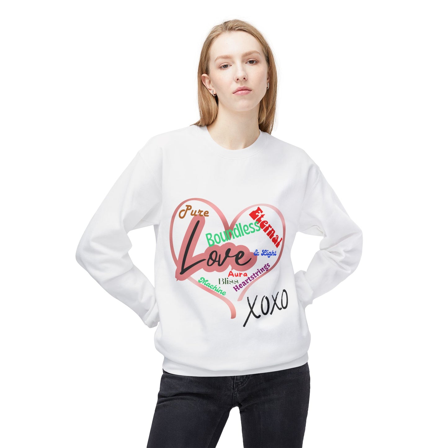 Love Words Unisex Midweight Softstyle Fleece Crewneck Sweatshirt