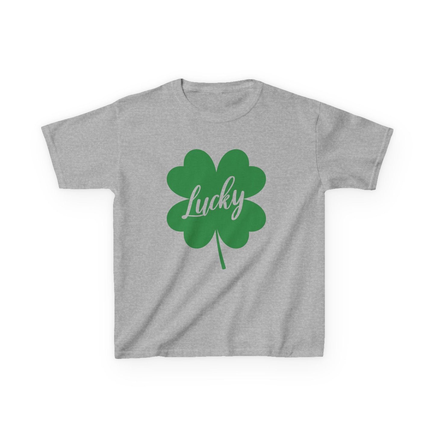 Lucky Clover Kids Heavy Cotton Tee for St. Patrick's Day