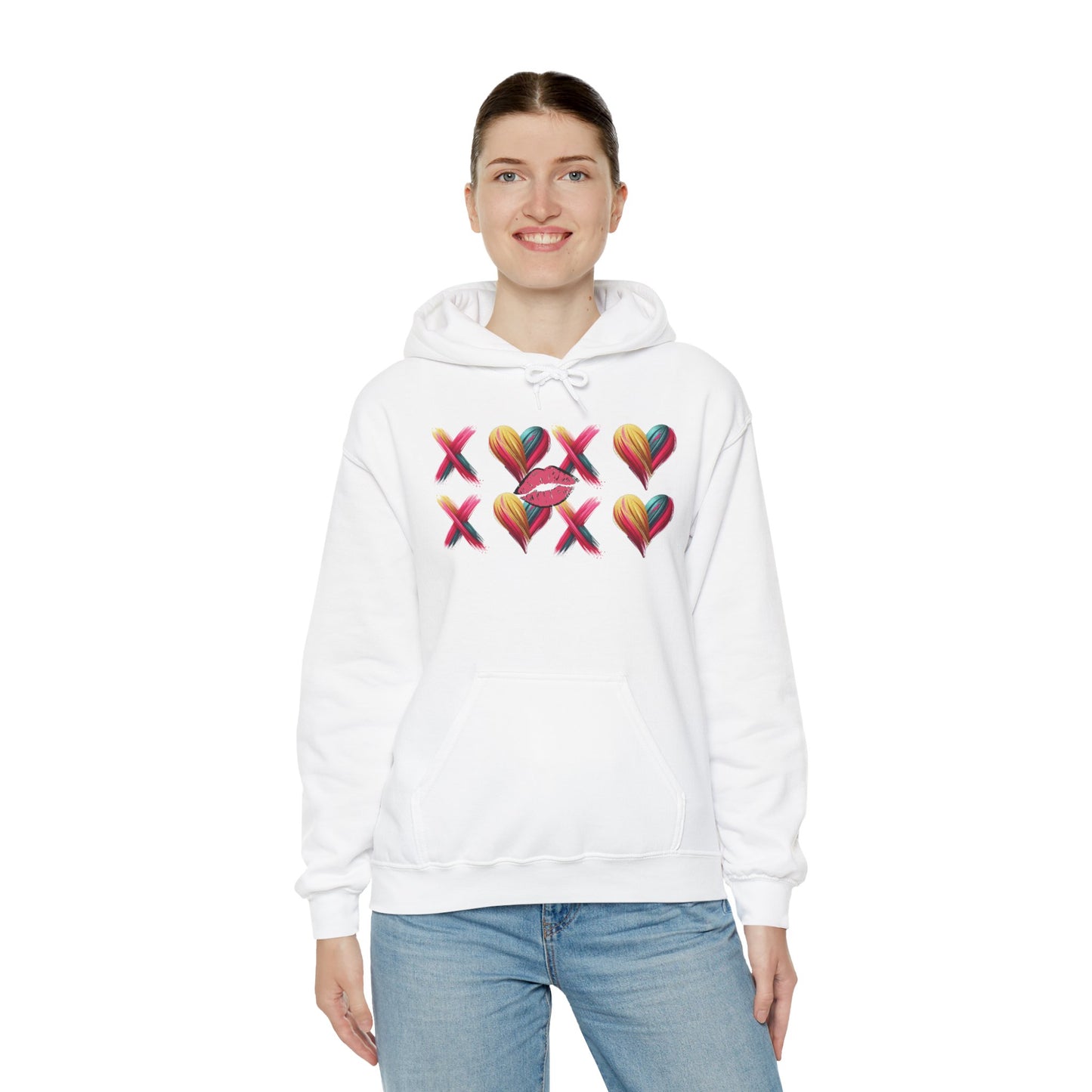 Hugs and Kisses Unisex Heavy Blend™ Hooded Sweatshirt – Cozy Comfort with a Loving Touch