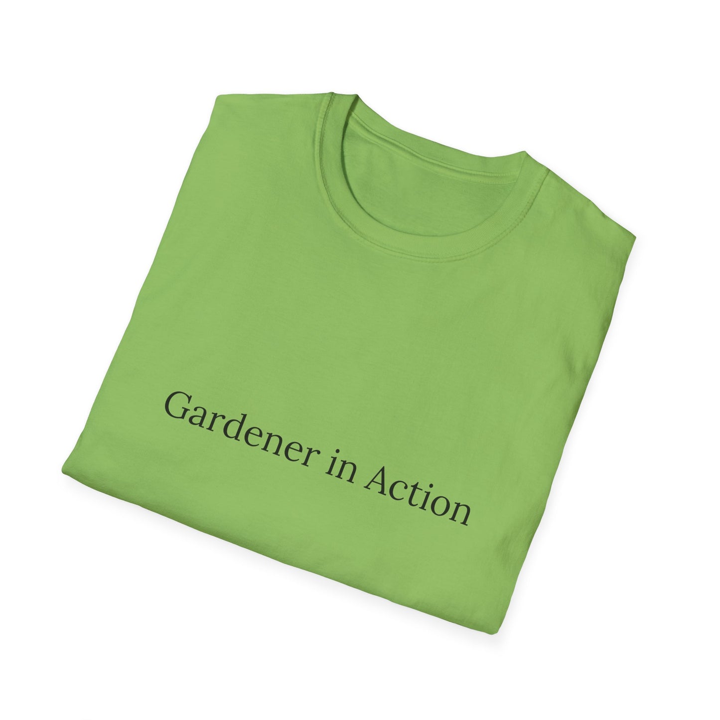 Gardener in Action Unisex Softstyle T-Shirt - Perfect Gift for Gardening Enthusiasts