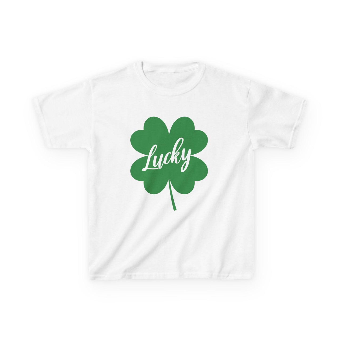 Lucky Clover Kids Heavy Cotton Tee for St. Patrick's Day