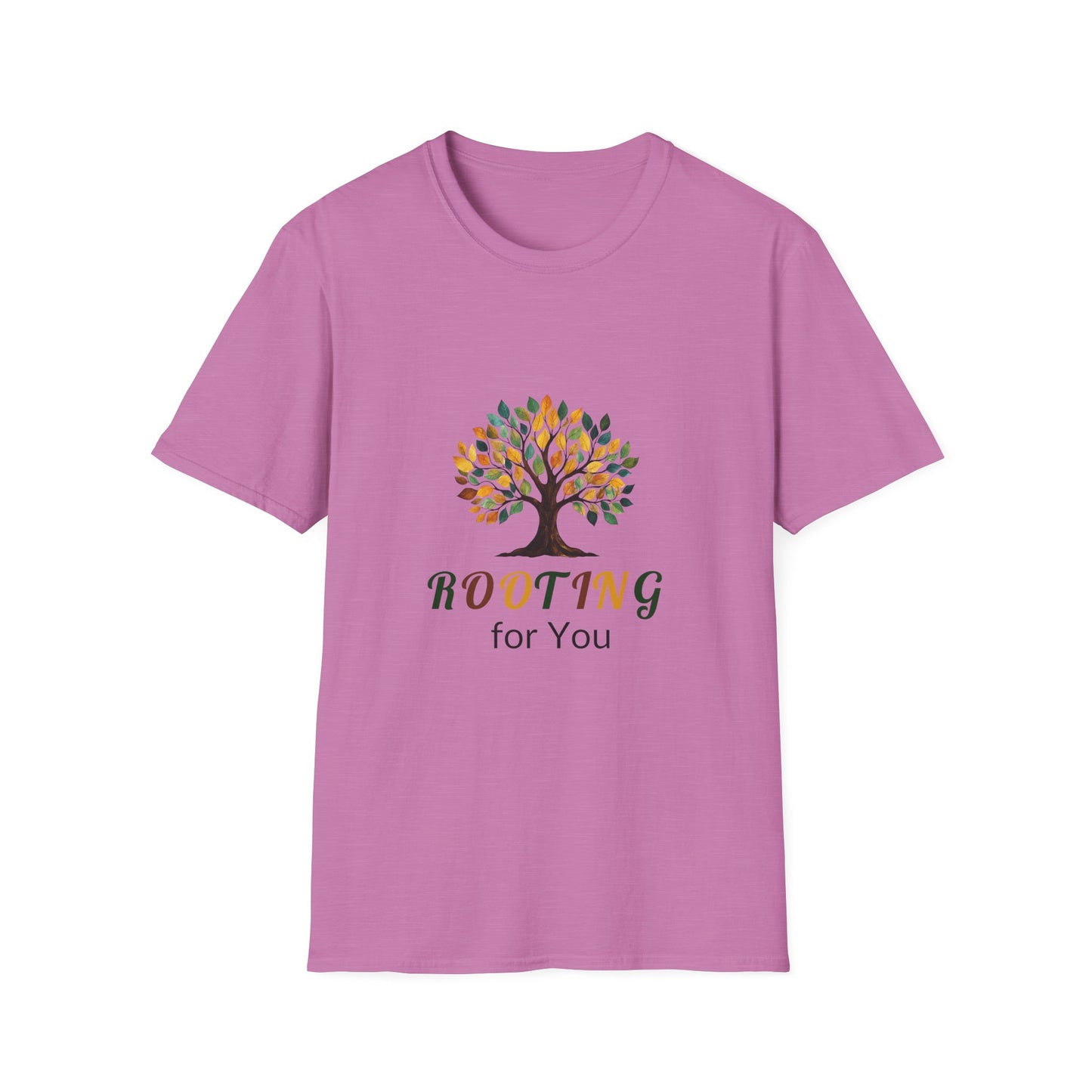 Rooting for You Unisex Softstyle T-Shirt - Tree Design for Nature Lovers