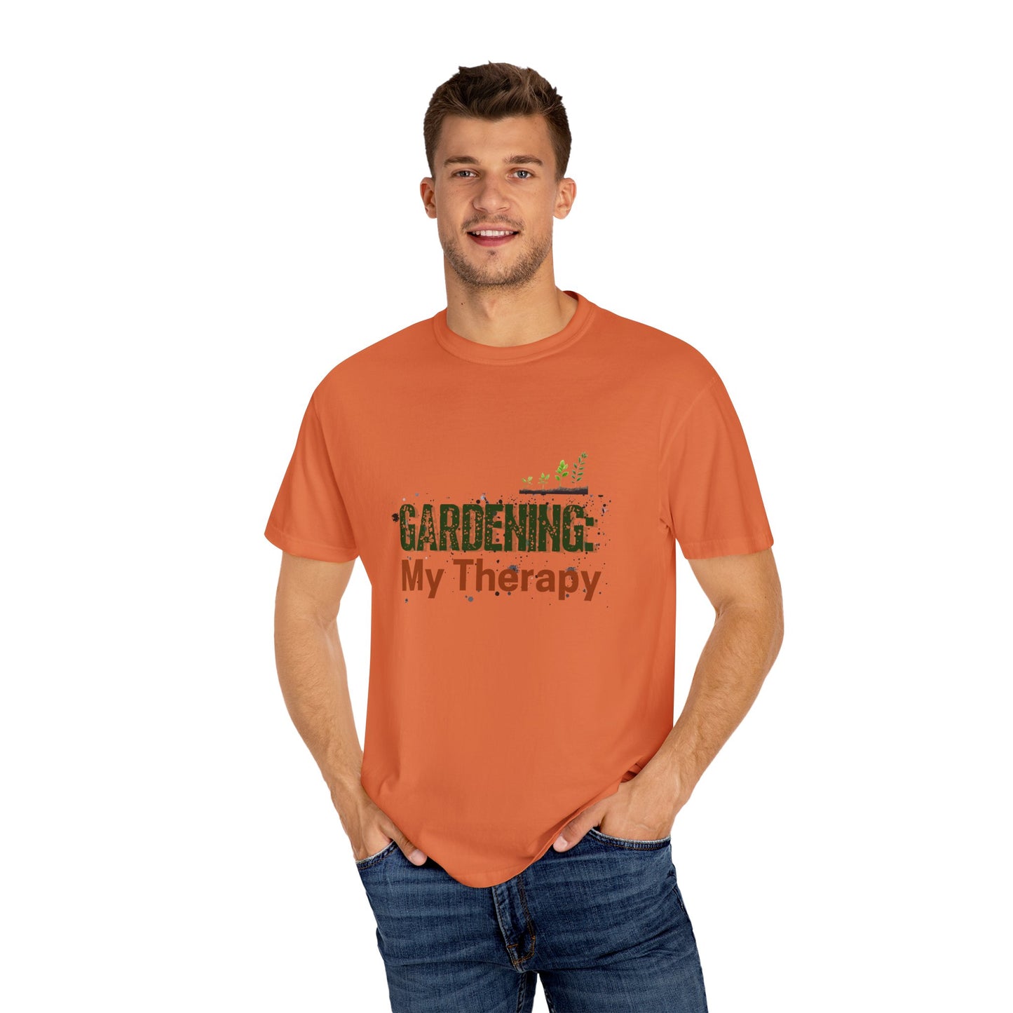 ‘Gardening Therapy’ Unisex Garment-Dyed T-Shirt | Perfect for Gardeners & Nature Lovers