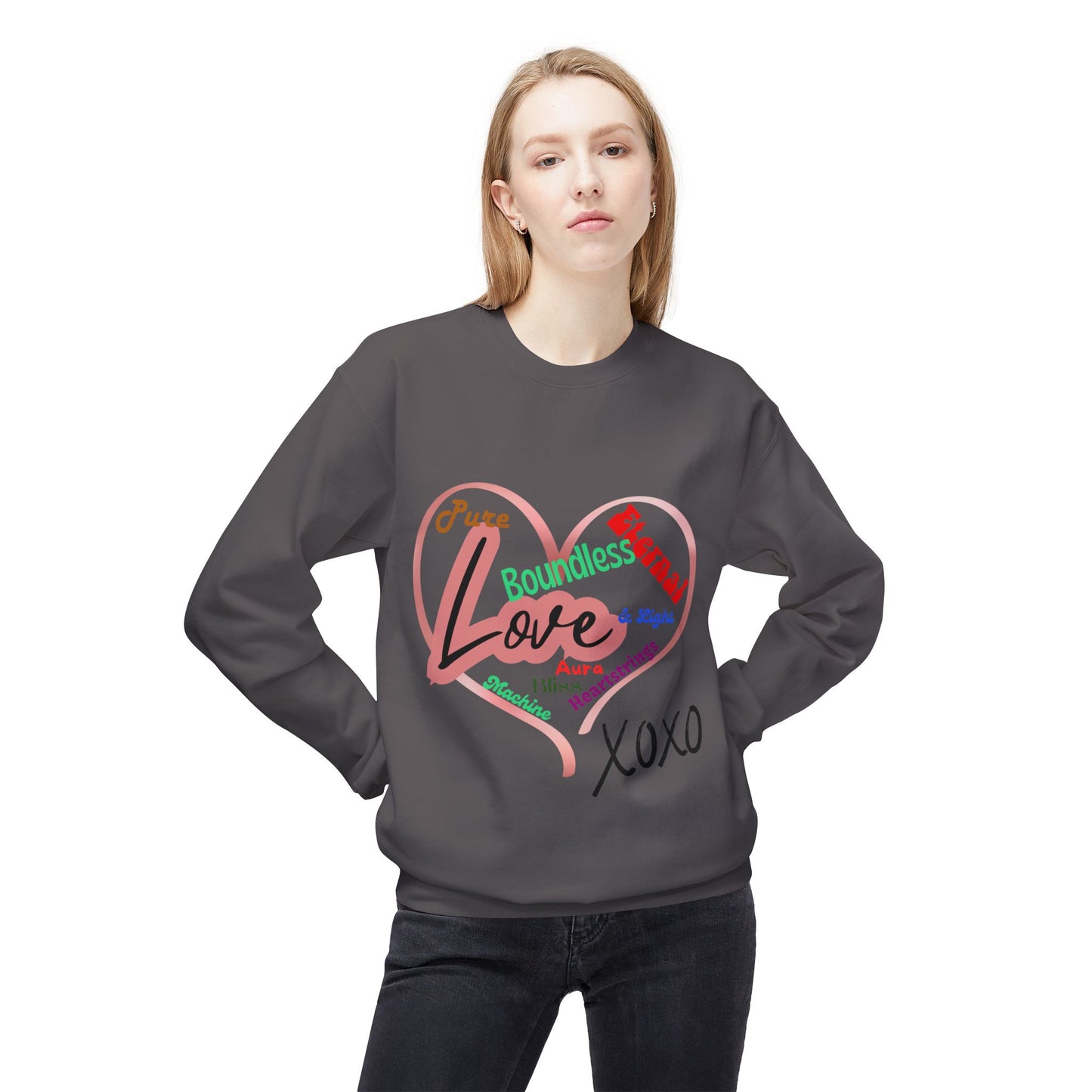 Love Words Unisex Midweight Softstyle Fleece Crewneck Sweatshirt