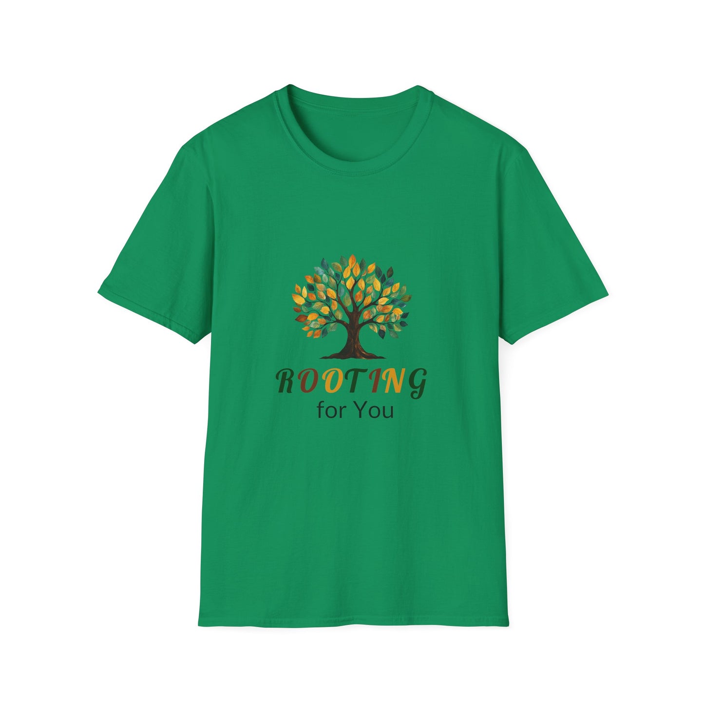 Rooting for You Unisex Softstyle T-Shirt - Tree Design for Nature Lovers