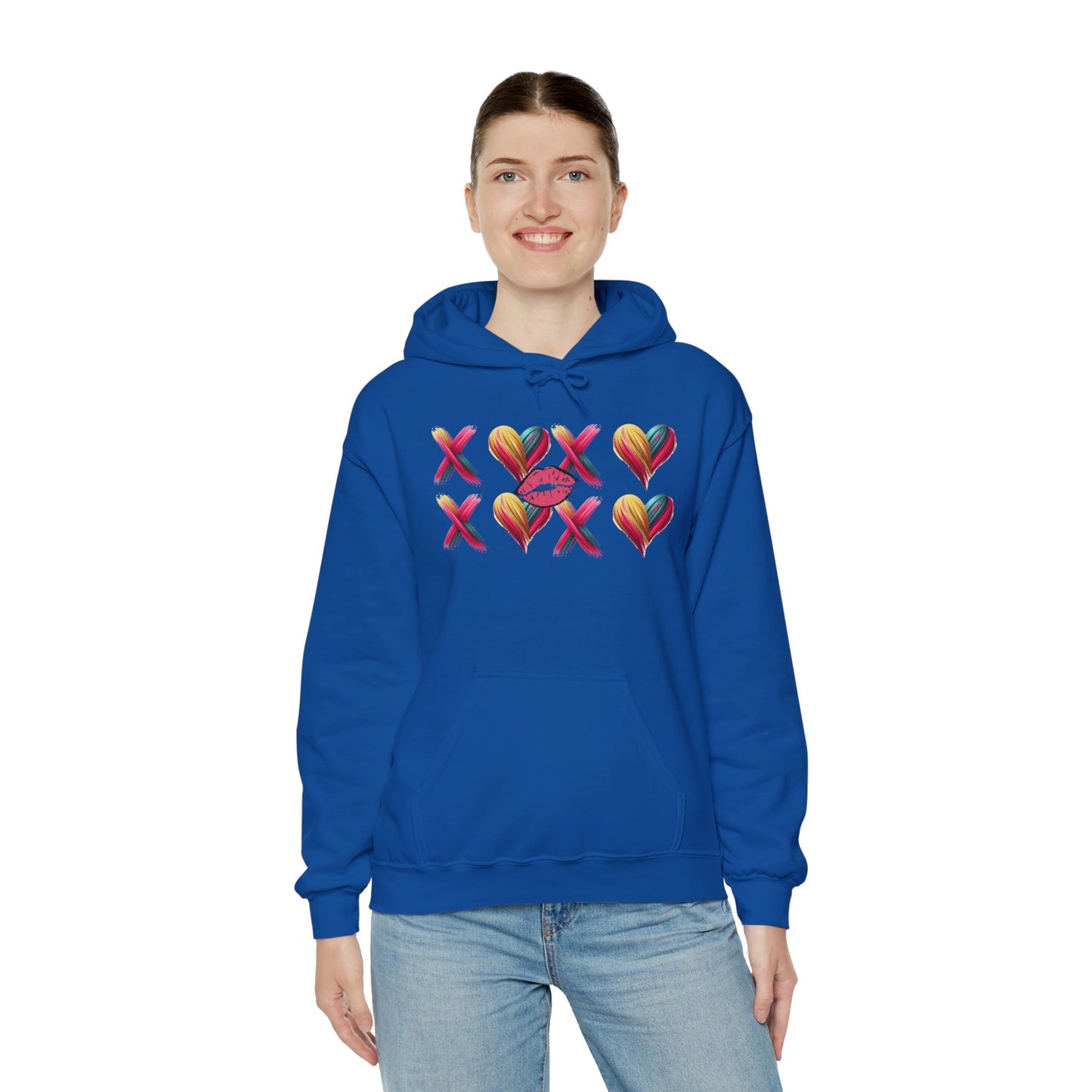 Hugs and Kisses Unisex Heavy Blend™ Hooded Sweatshirt – Cozy Comfort with a Loving Touch