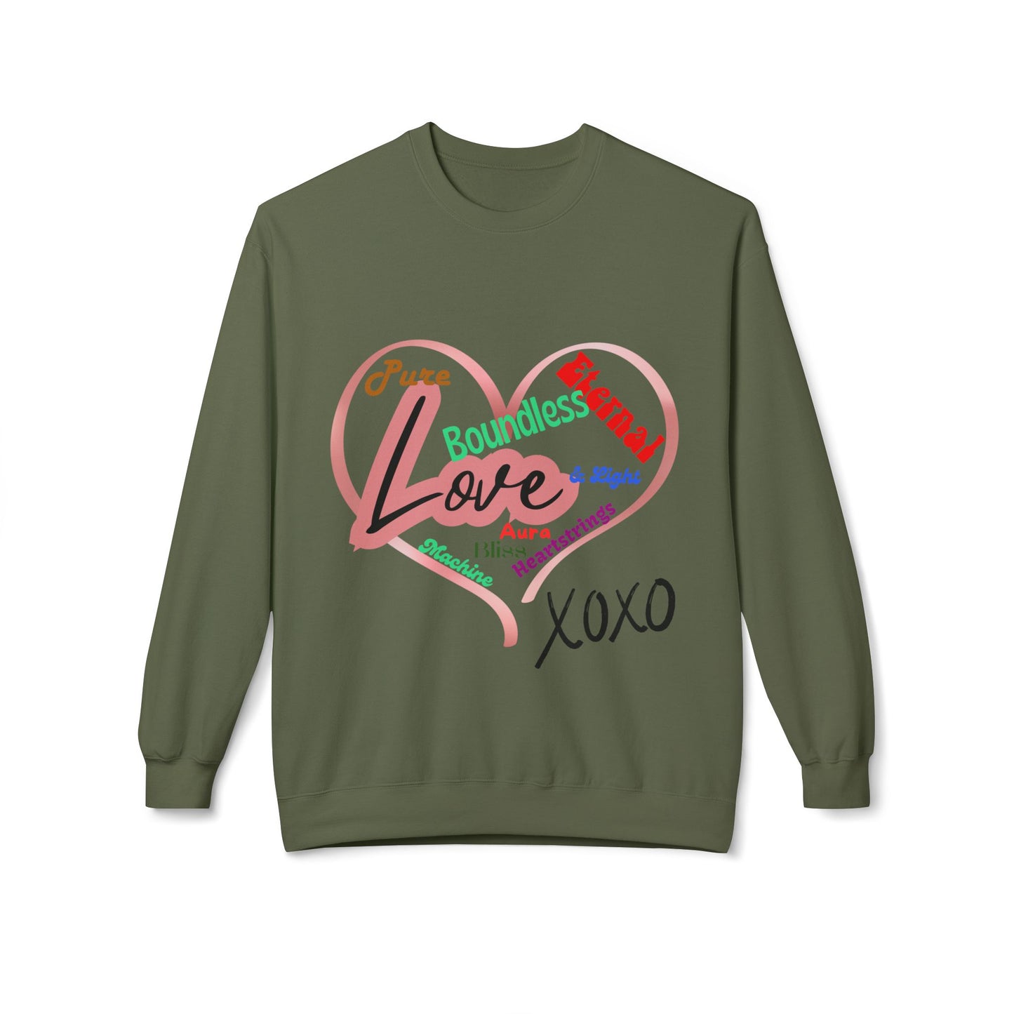 Love Words Unisex Midweight Softstyle Fleece Crewneck Sweatshirt