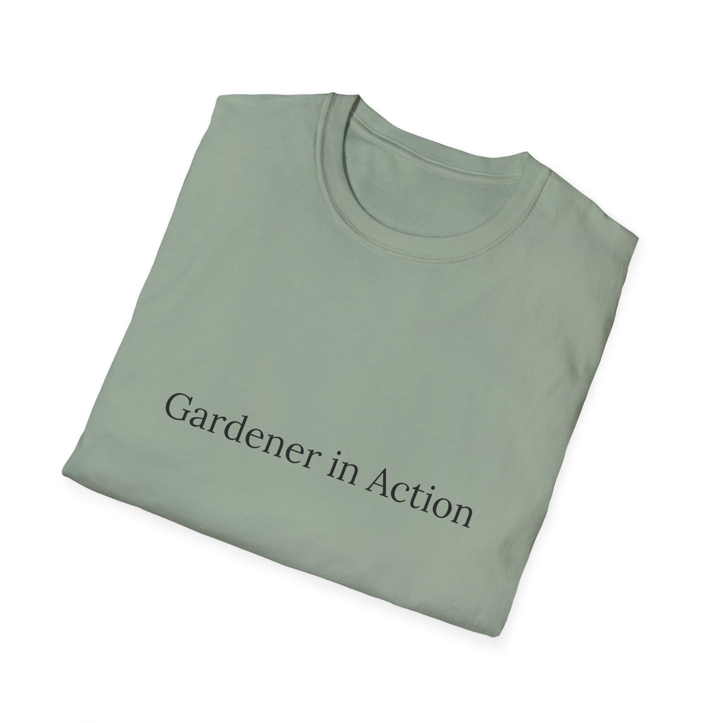 Gardener in Action Unisex Softstyle T-Shirt - Perfect Gift for Gardening Enthusiasts