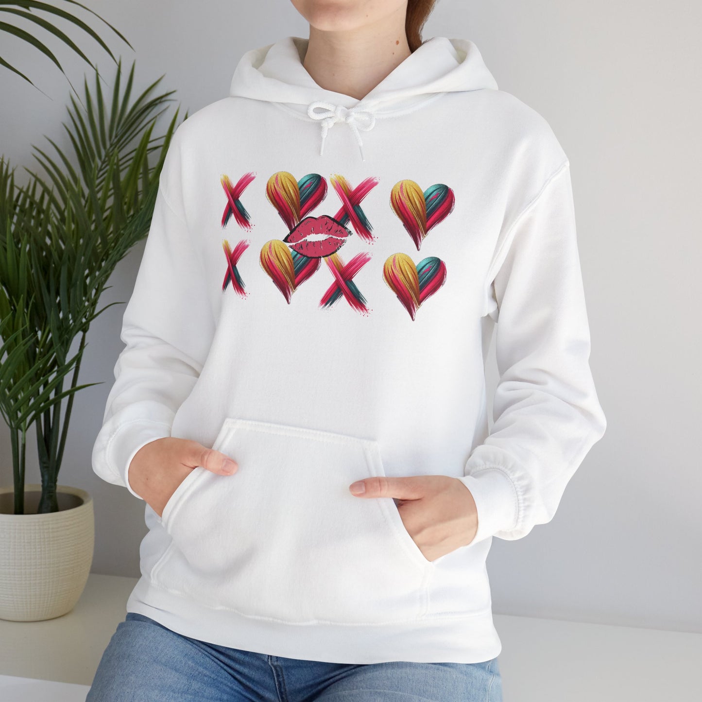 Hugs and Kisses Unisex Heavy Blend™ Hooded Sweatshirt – Cozy Comfort with a Loving Touch