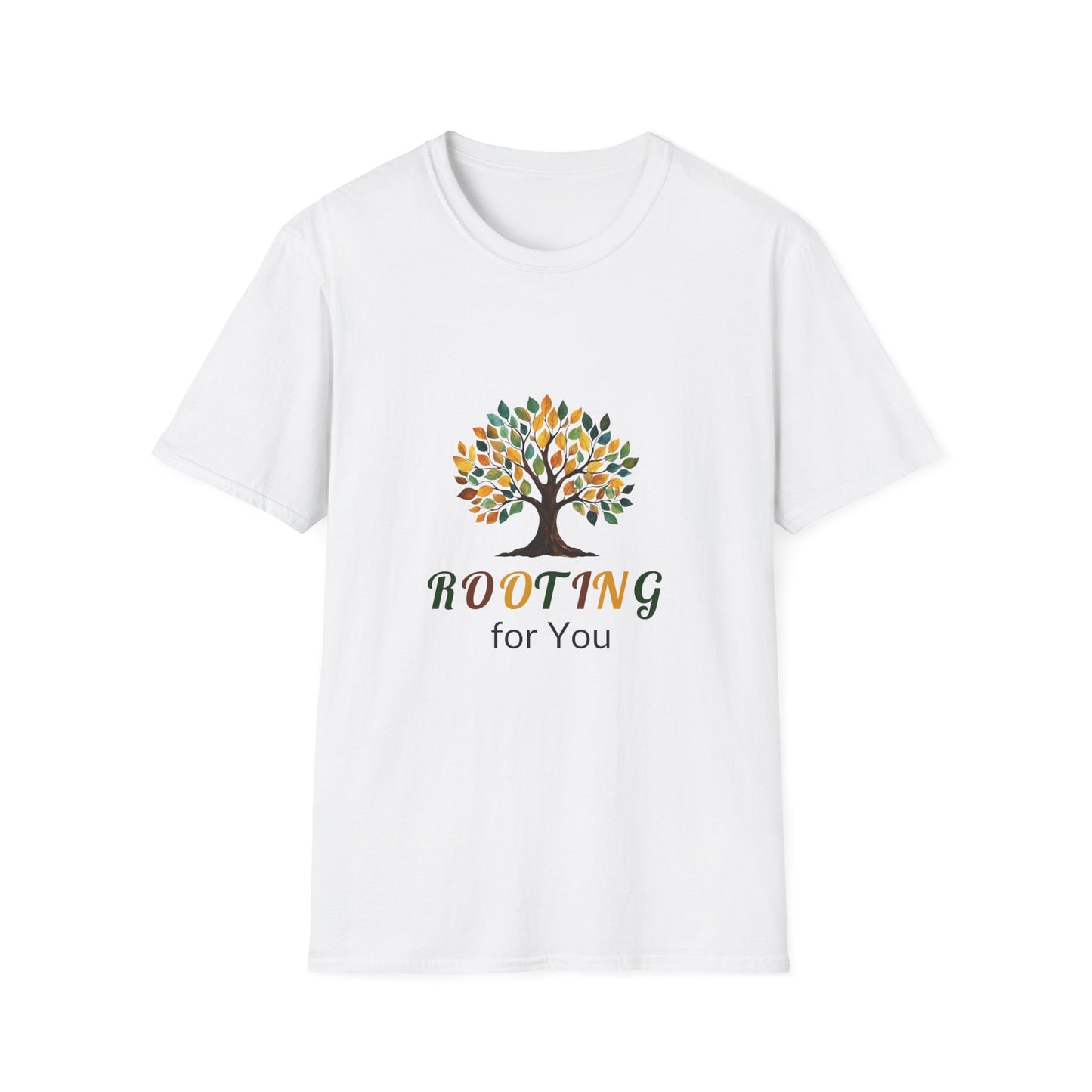 Rooting for You Unisex Softstyle T-Shirt - Tree Design for Nature Lovers