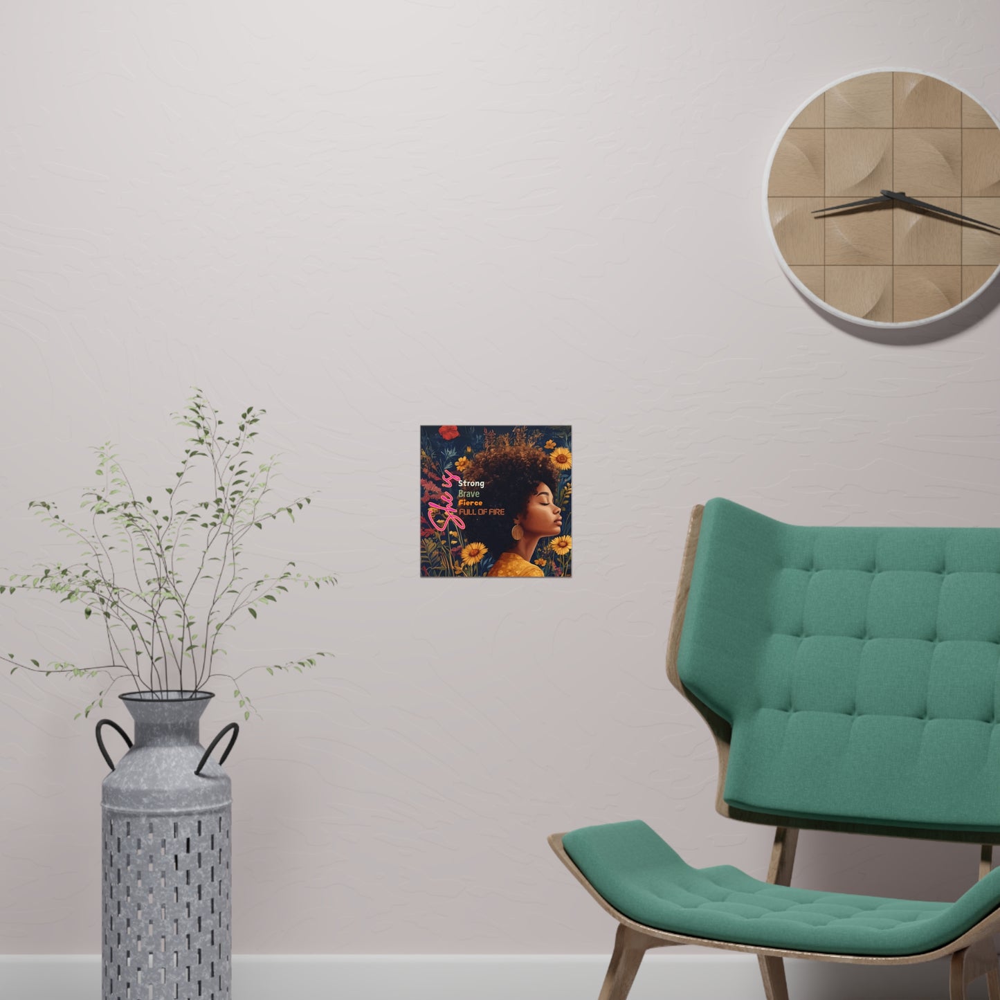Curly Fro and Flower Matte Paper Poster