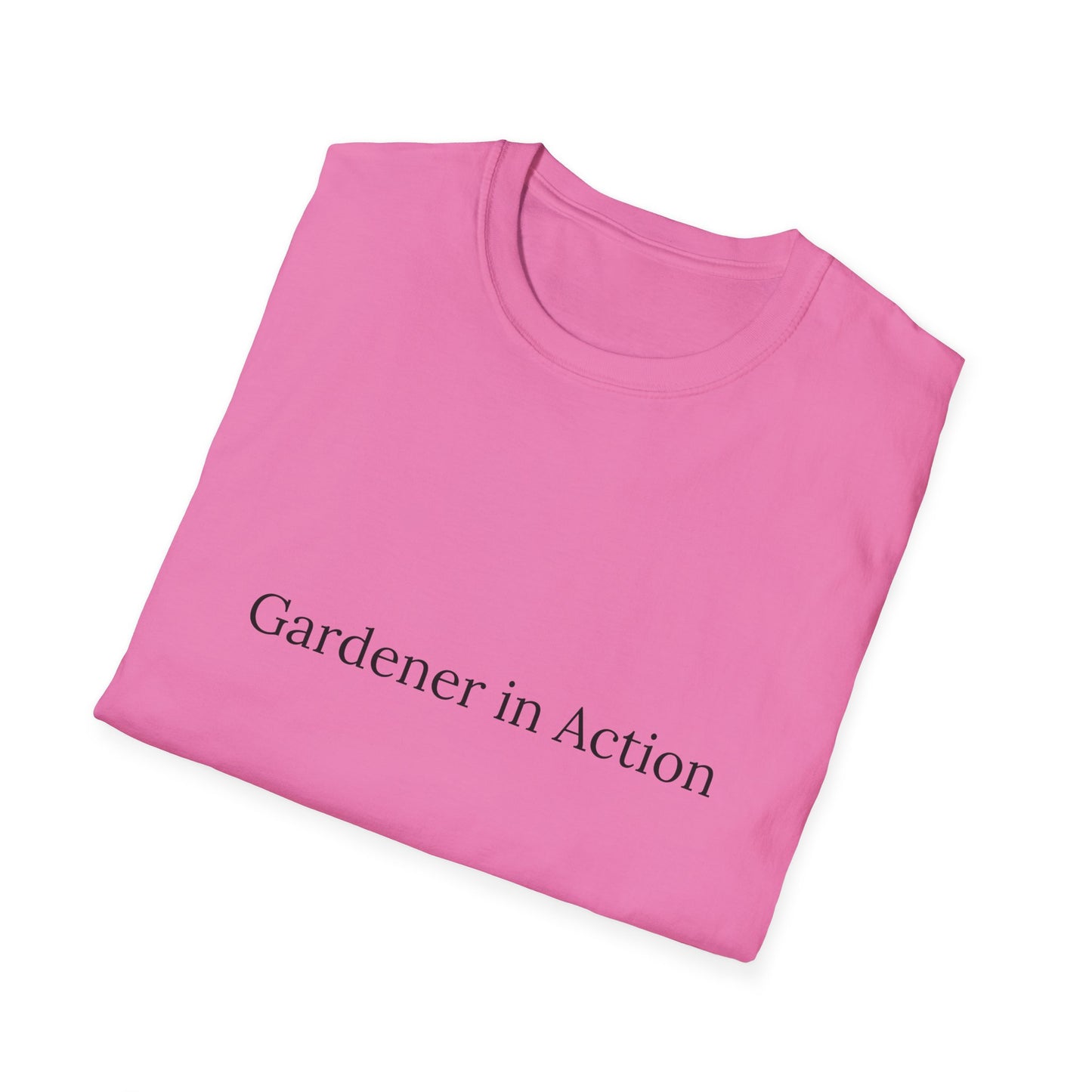 Gardener in Action Unisex Softstyle T-Shirt - Perfect Gift for Gardening Enthusiasts
