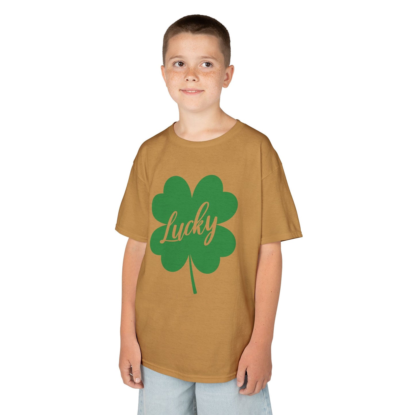 Lucky Clover Kids Heavy Cotton Tee for St. Patrick's Day