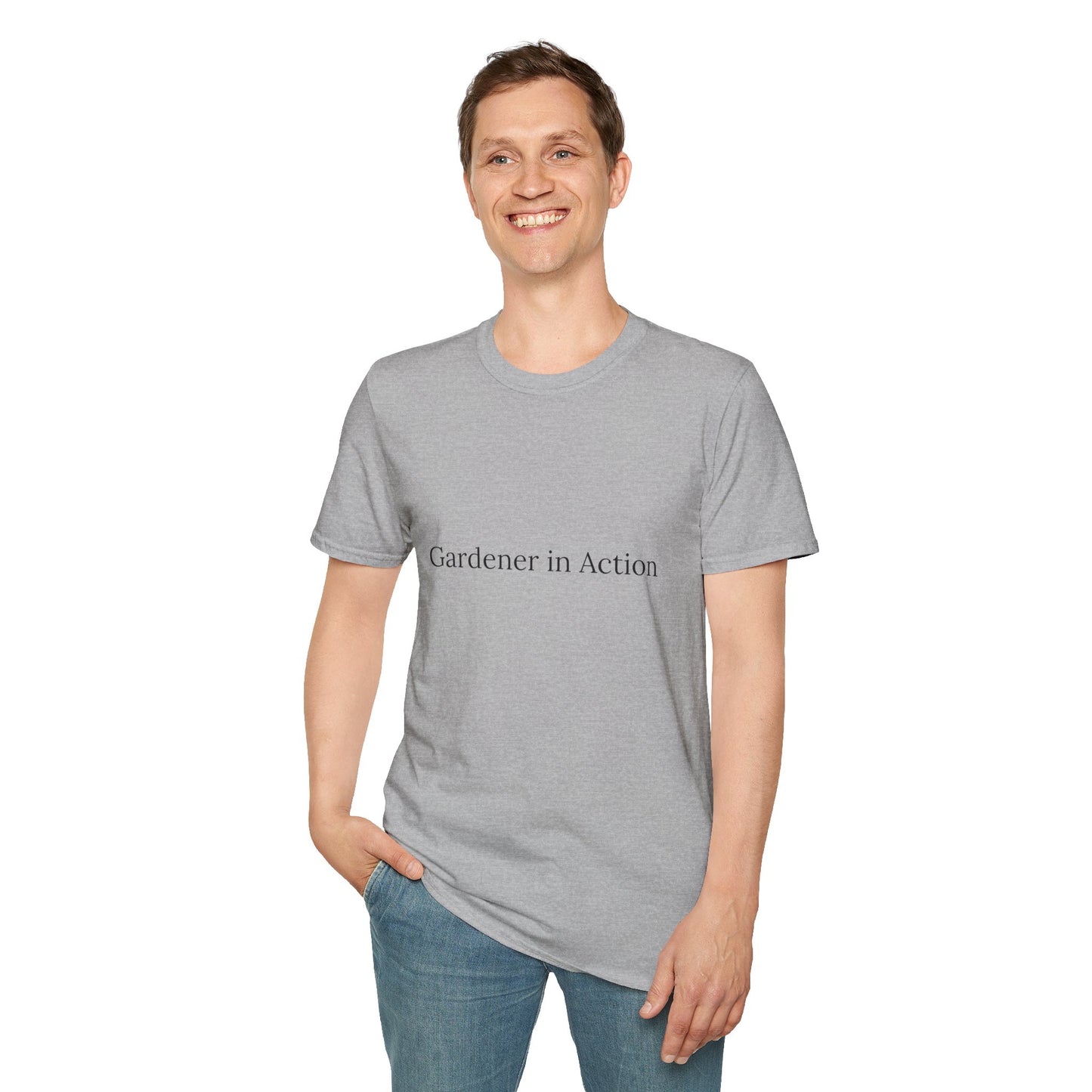 Gardener in Action Unisex Softstyle T-Shirt - Perfect Gift for Gardening Enthusiasts