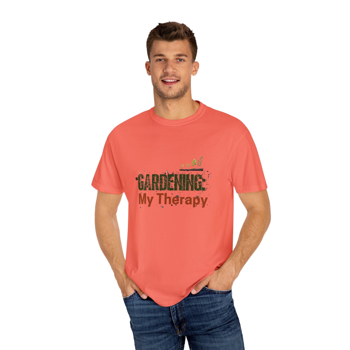 ‘Gardening Therapy’ Unisex Garment-Dyed T-Shirt | Perfect for Gardeners & Nature Lovers