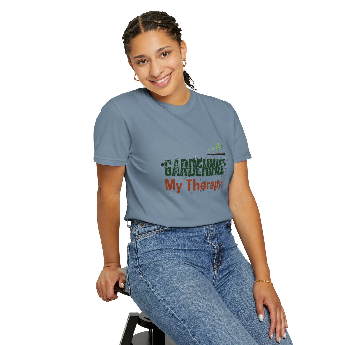 ‘Gardening Therapy’ Unisex Garment-Dyed T-Shirt | Perfect for Gardeners & Nature Lovers
