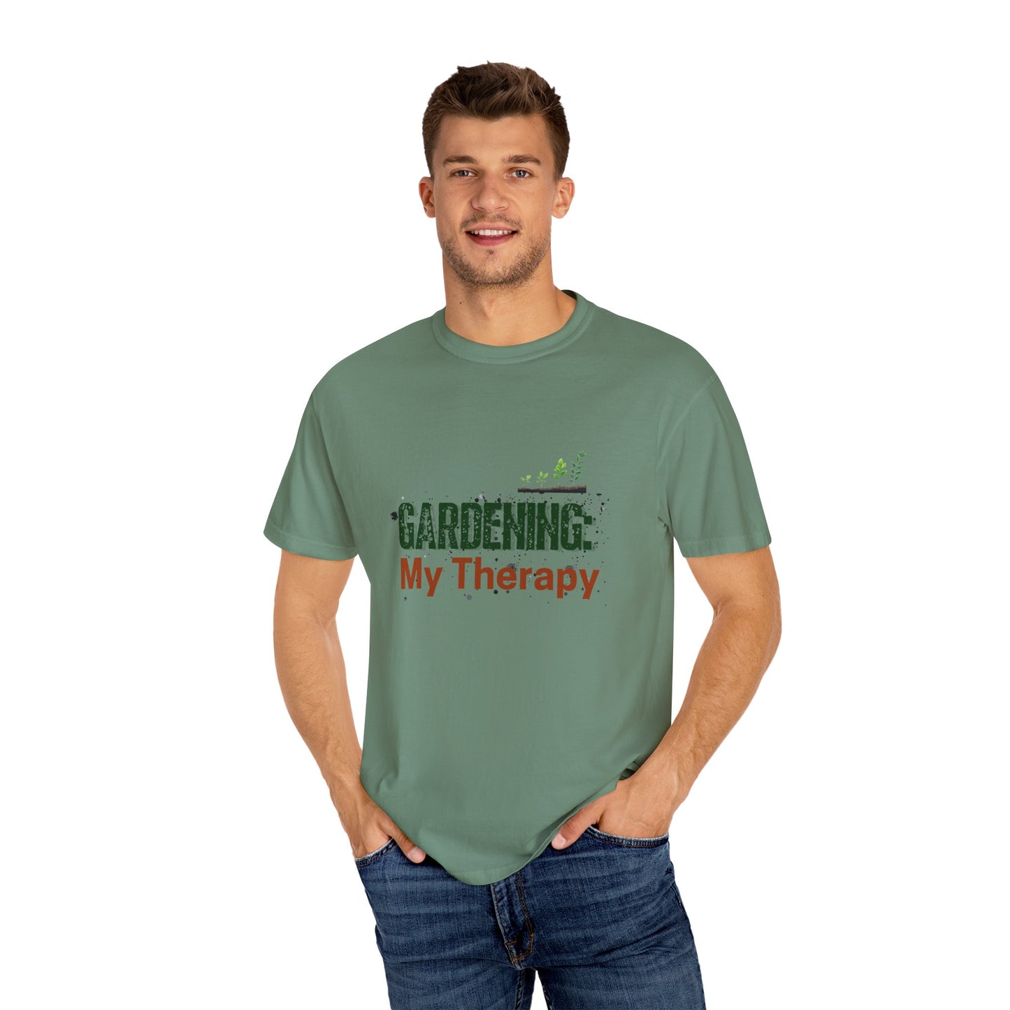 ‘Gardening Therapy’ Unisex Garment-Dyed T-Shirt | Perfect for Gardeners & Nature Lovers