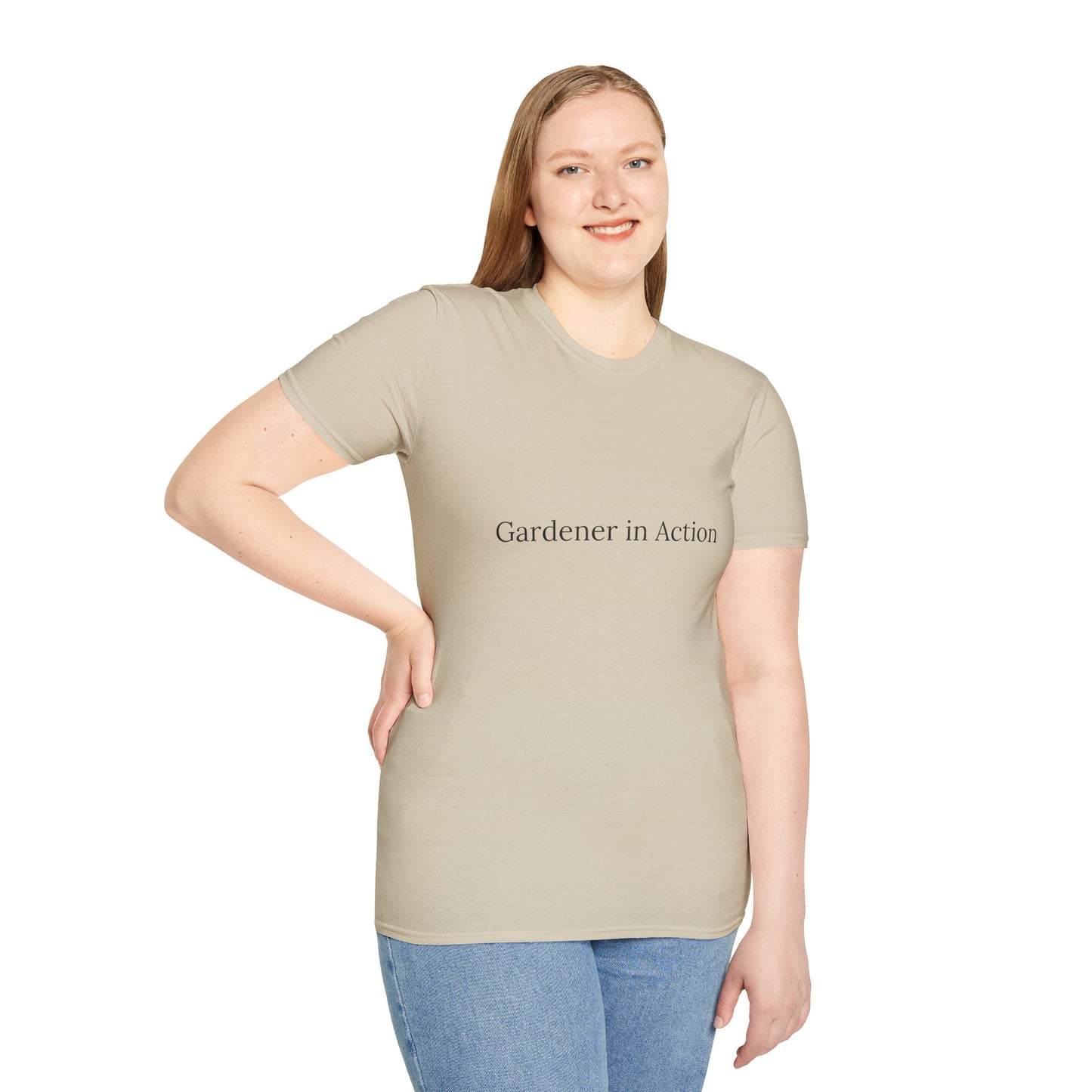 Gardener in Action Unisex Softstyle T-Shirt - Perfect Gift for Gardening Enthusiasts
