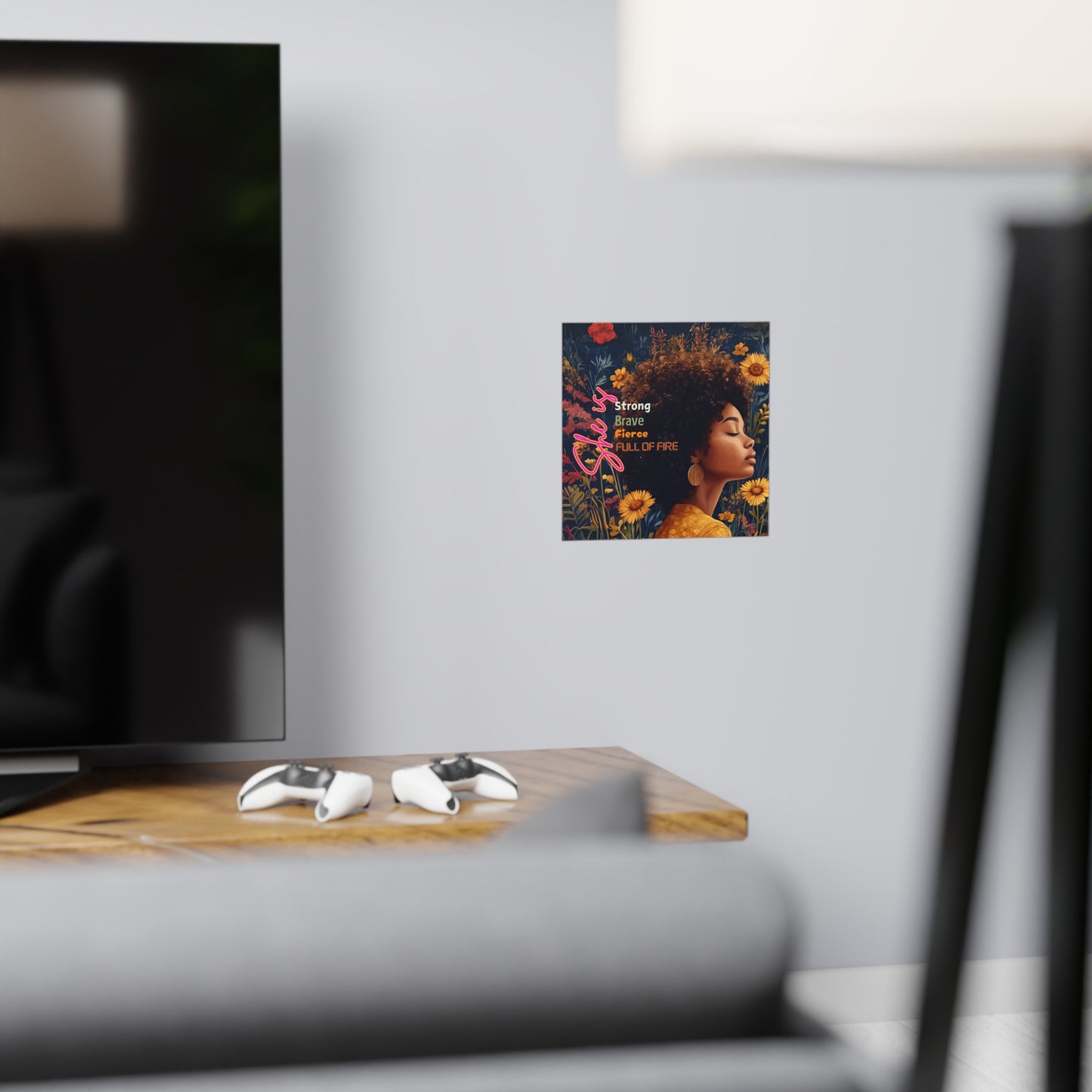 Curly Fro and Flower Matte Paper Poster