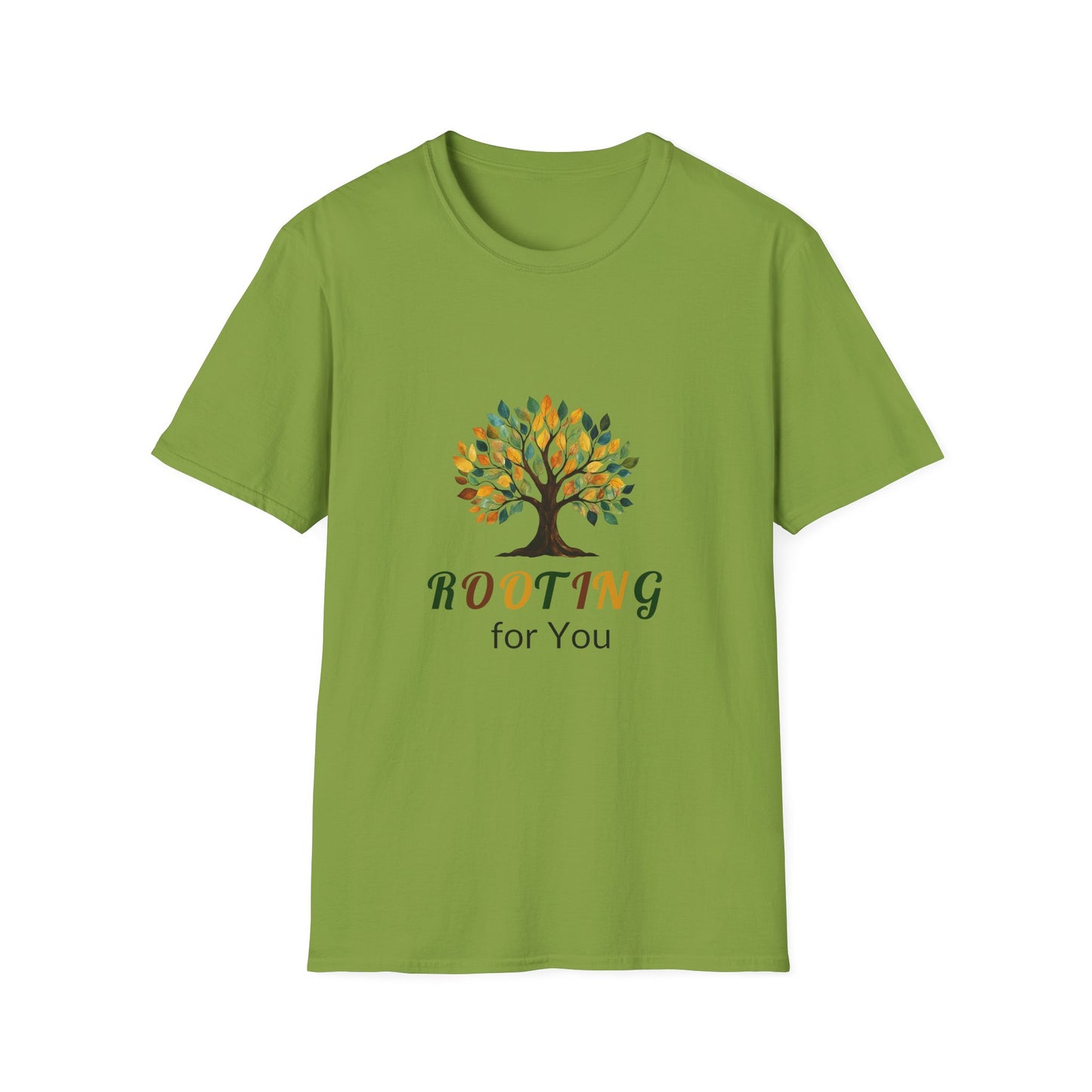 Rooting for You Unisex Softstyle T-Shirt - Tree Design for Nature Lovers