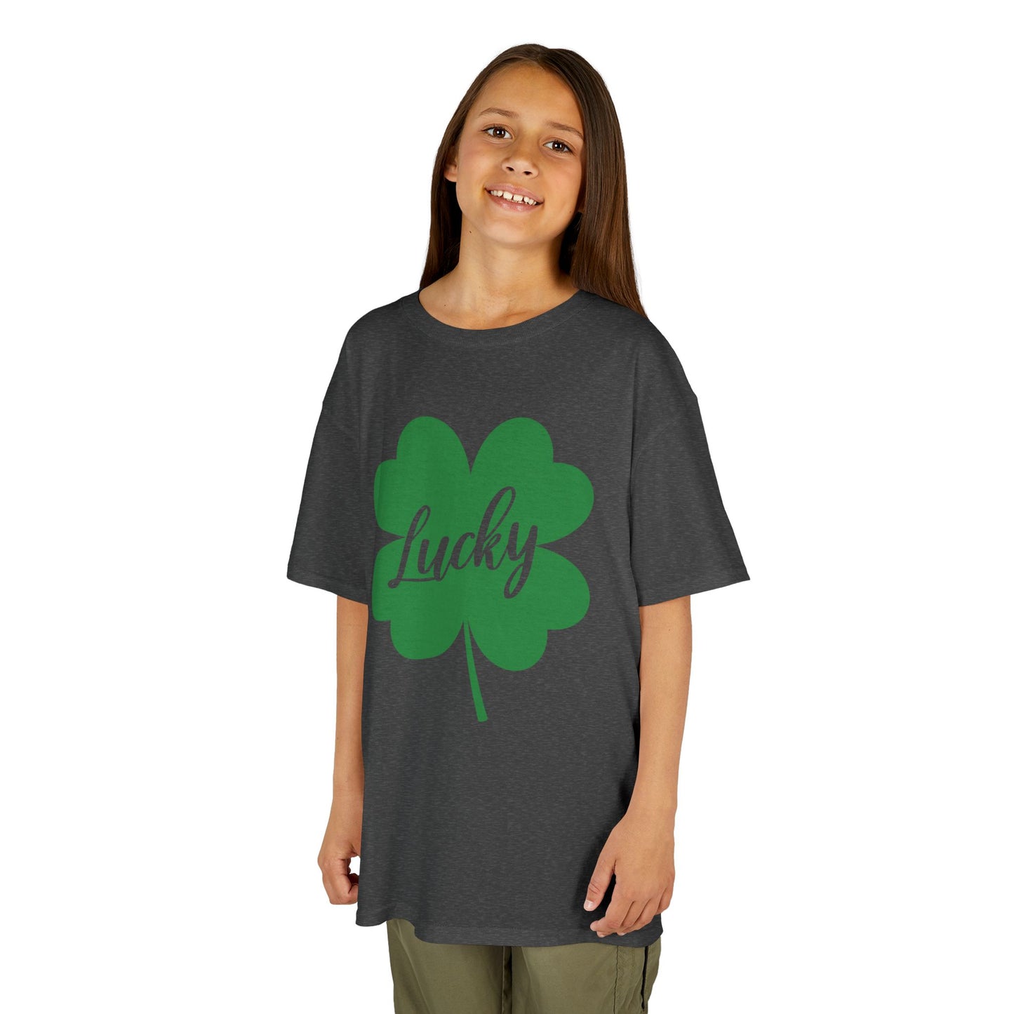 Lucky Clover Kids Heavy Cotton Tee for St. Patrick's Day