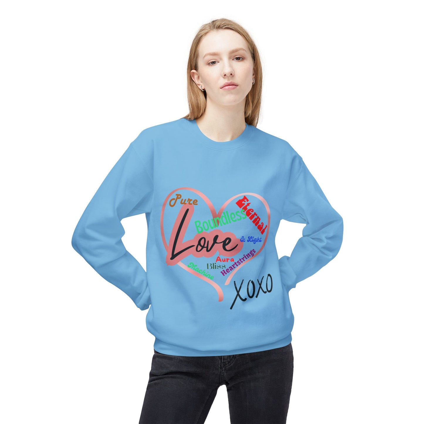 Love Words Unisex Midweight Softstyle Fleece Crewneck Sweatshirt