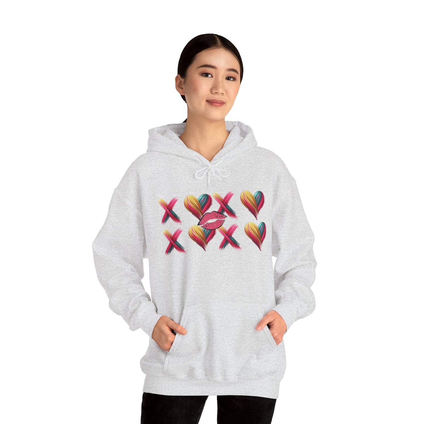 Hugs and Kisses Unisex Heavy Blend™ Hooded Sweatshirt – Cozy Comfort with a Loving Touch