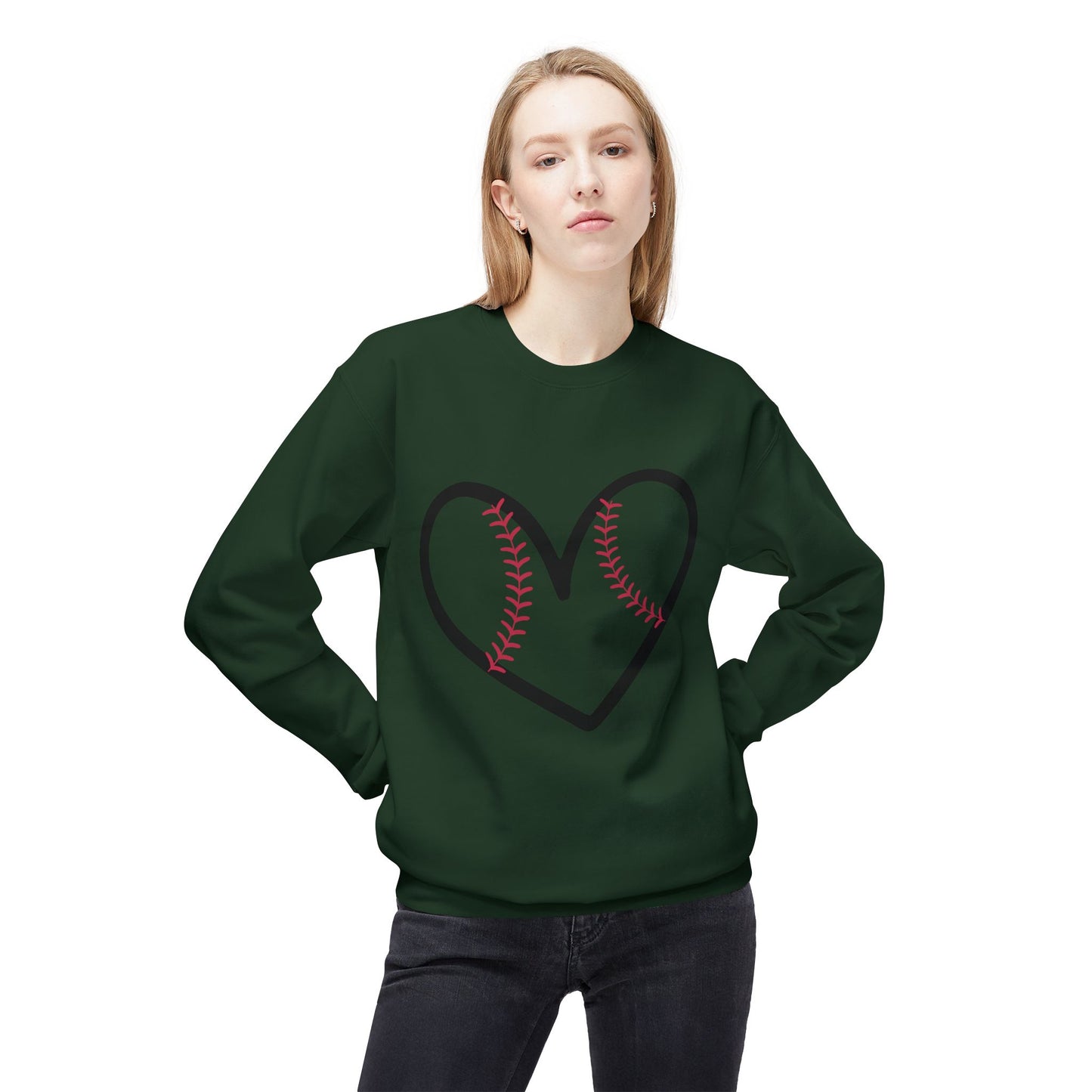 The Love for Baseball Unisex Midweight Soft Style Fleece Crewneck Sweatshirt