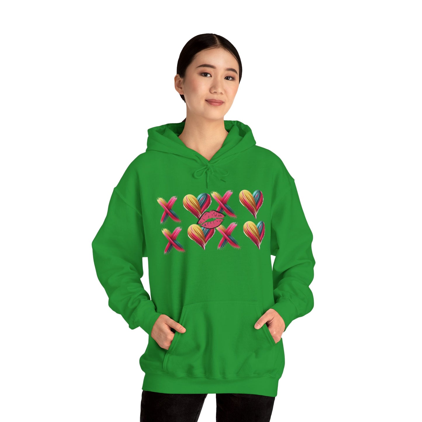Hugs and Kisses Unisex Heavy Blend™ Hooded Sweatshirt – Cozy Comfort with a Loving Touch