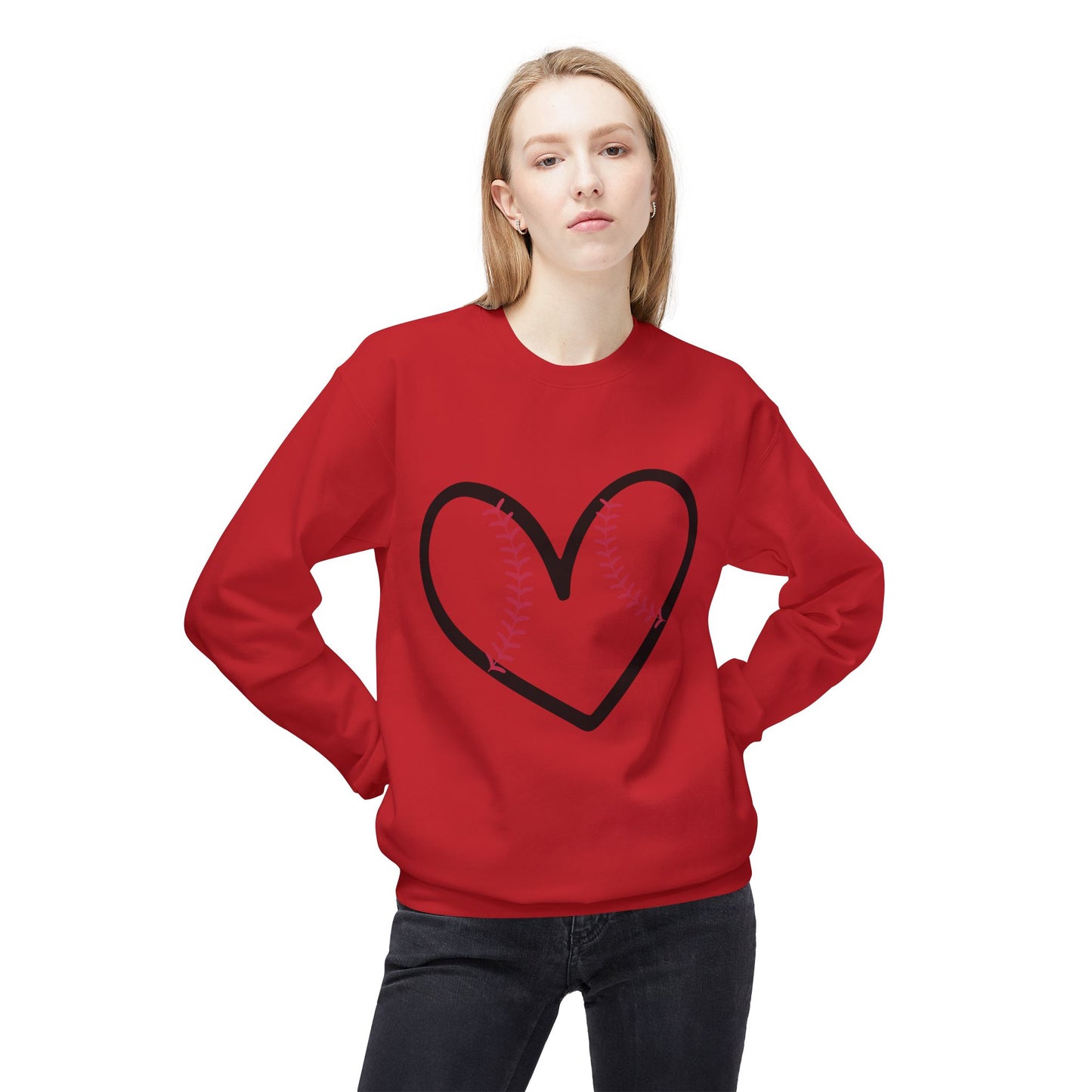 The Love for Baseball Unisex Midweight Soft Style Fleece Crewneck Sweatshirt