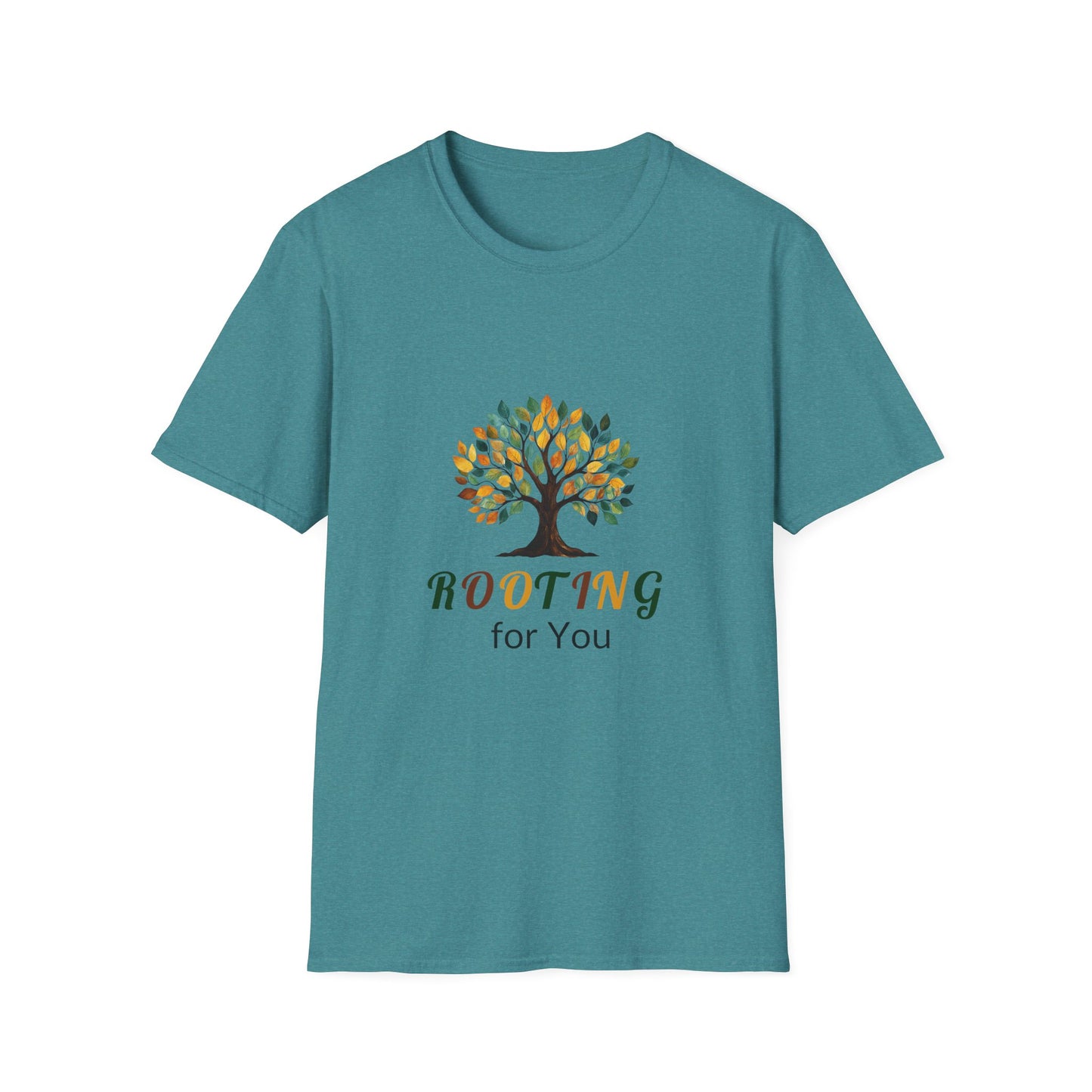 Rooting for You Unisex Softstyle T-Shirt - Tree Design for Nature Lovers