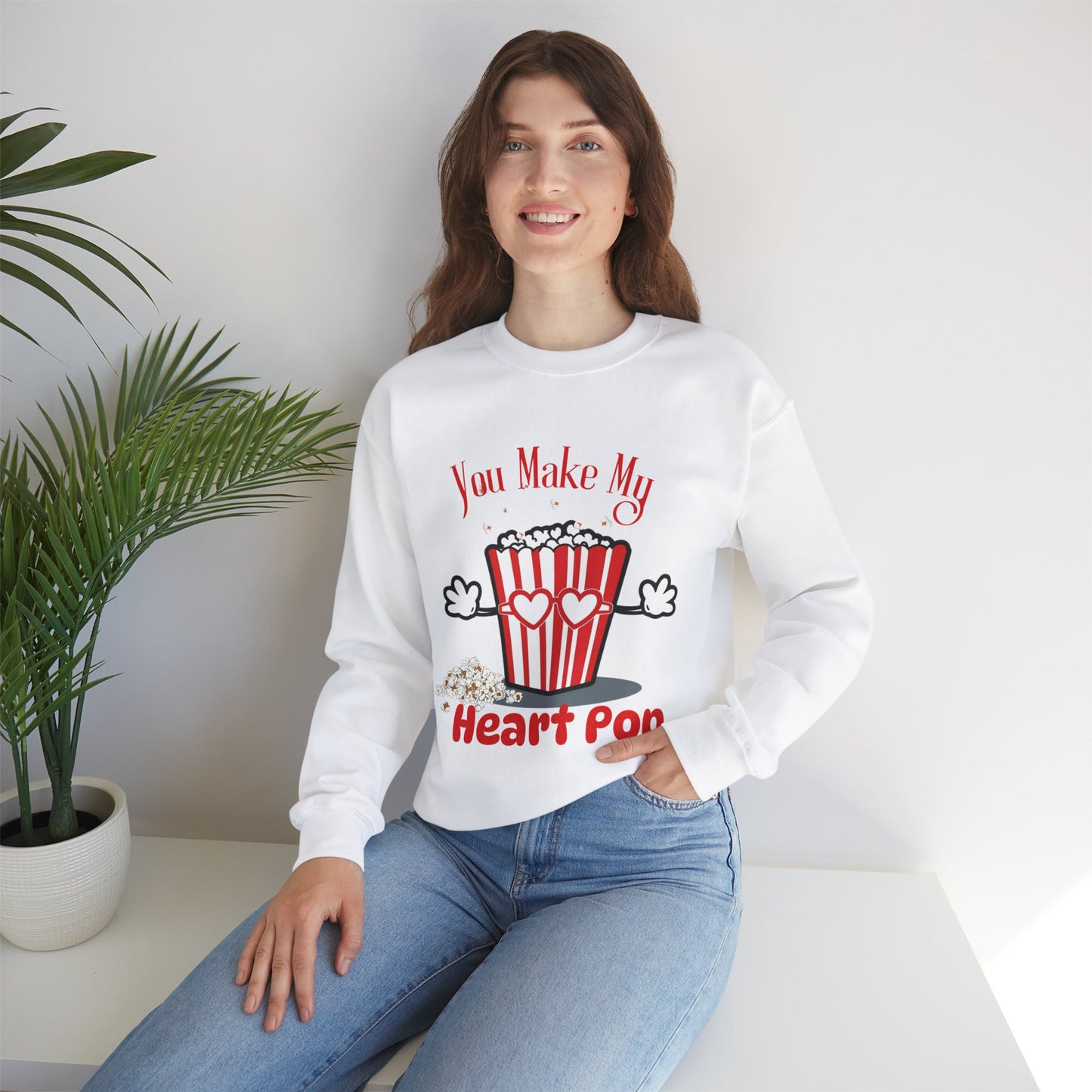 You Make My Heart POP Unisex Heavy Blend™ Crewneck Sweatshirt