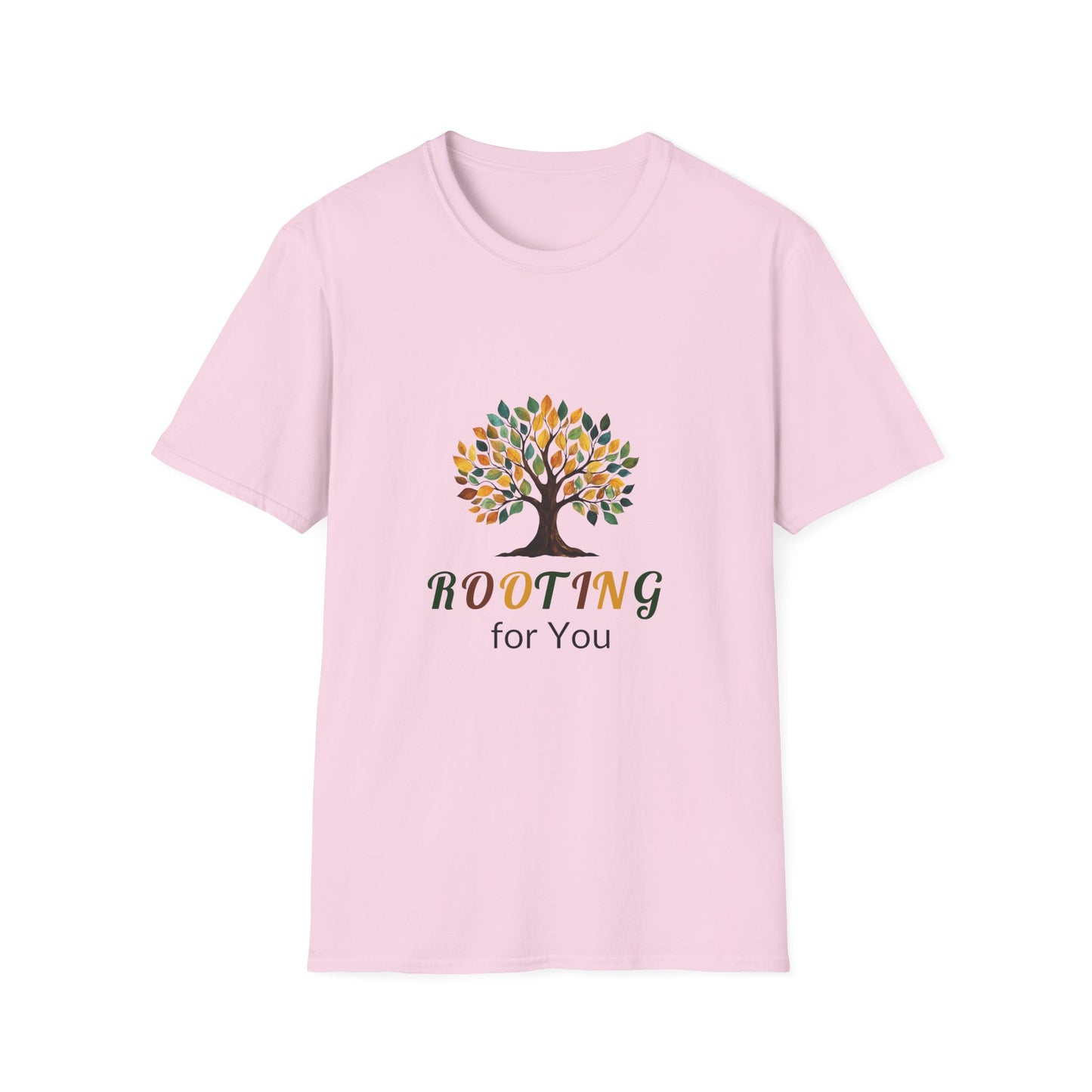 Rooting for You Unisex Softstyle T-Shirt - Tree Design for Nature Lovers