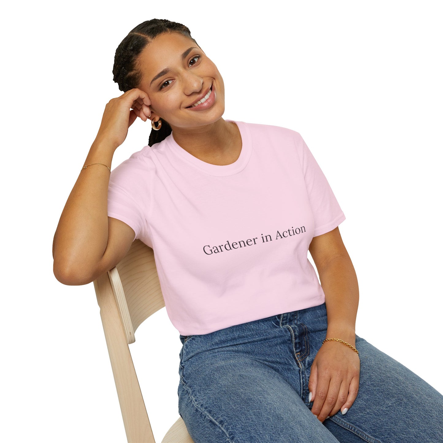 Gardener in Action Unisex Softstyle T-Shirt - Perfect Gift for Gardening Enthusiasts