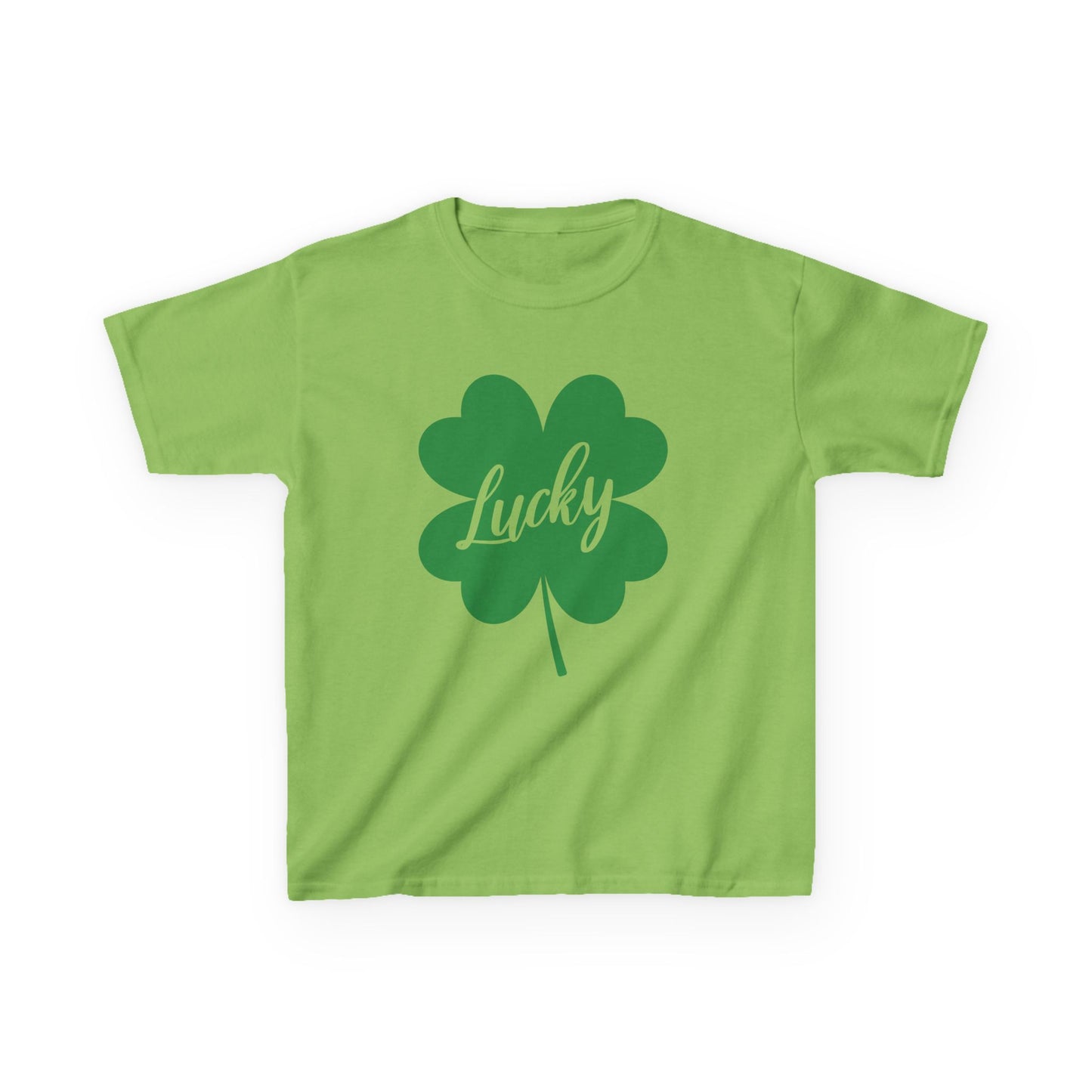 Lucky Clover Kids Heavy Cotton Tee for St. Patrick's Day