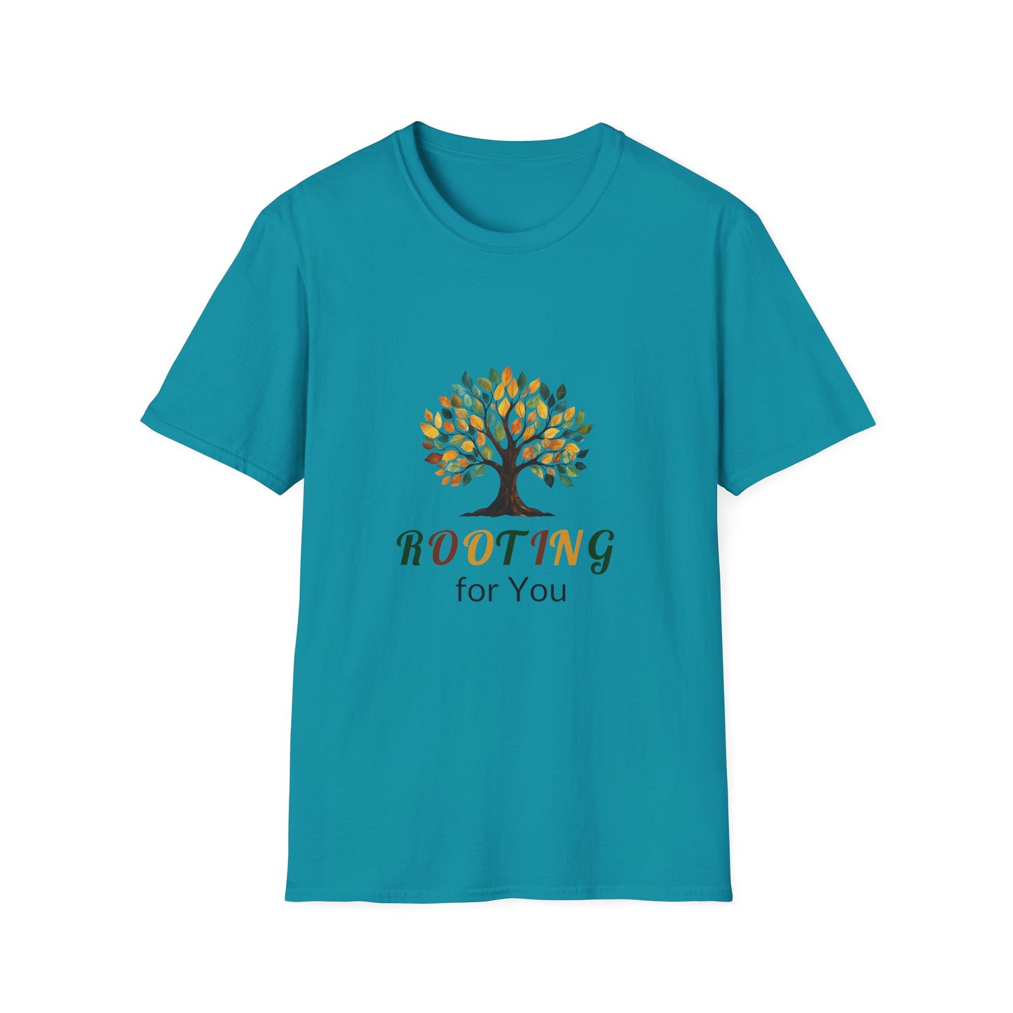 Rooting for You Unisex Softstyle T-Shirt - Tree Design for Nature Lovers