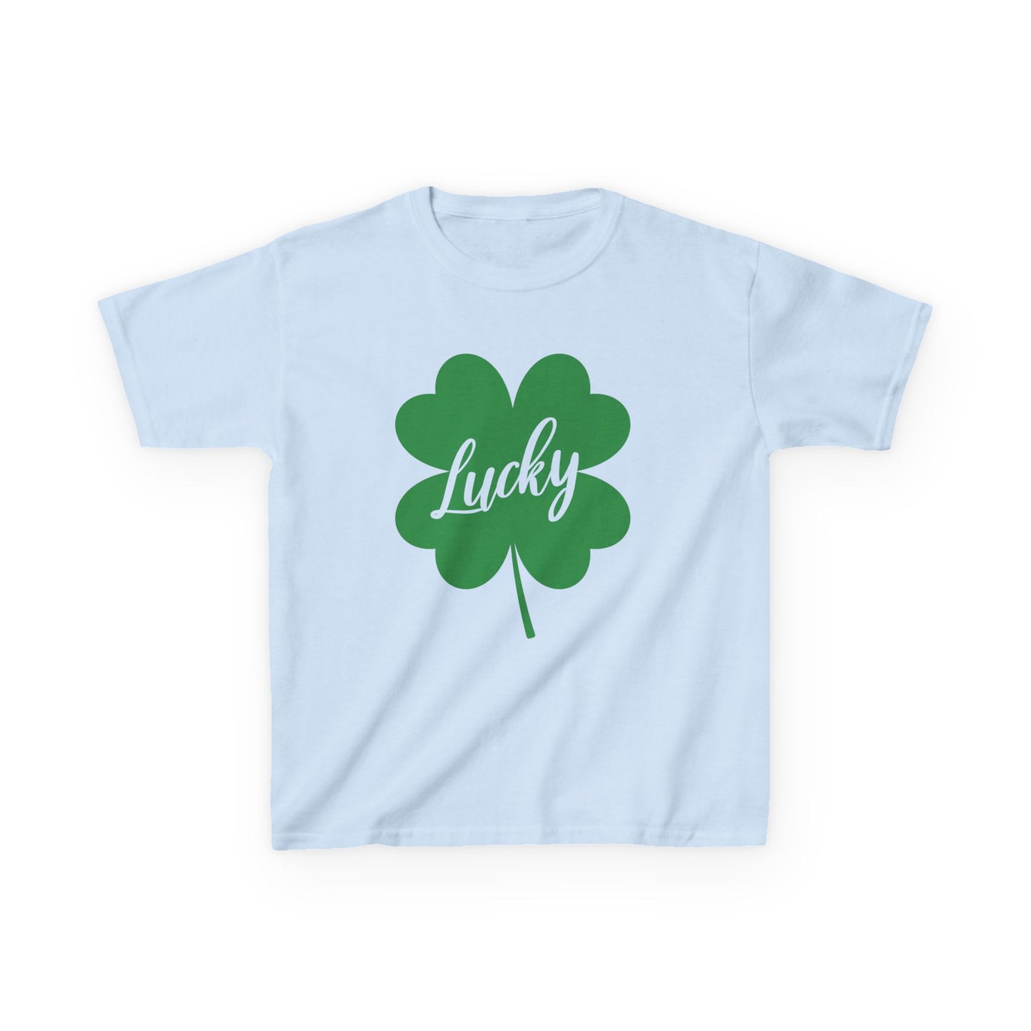 Lucky Clover Kids Heavy Cotton Tee for St. Patrick's Day