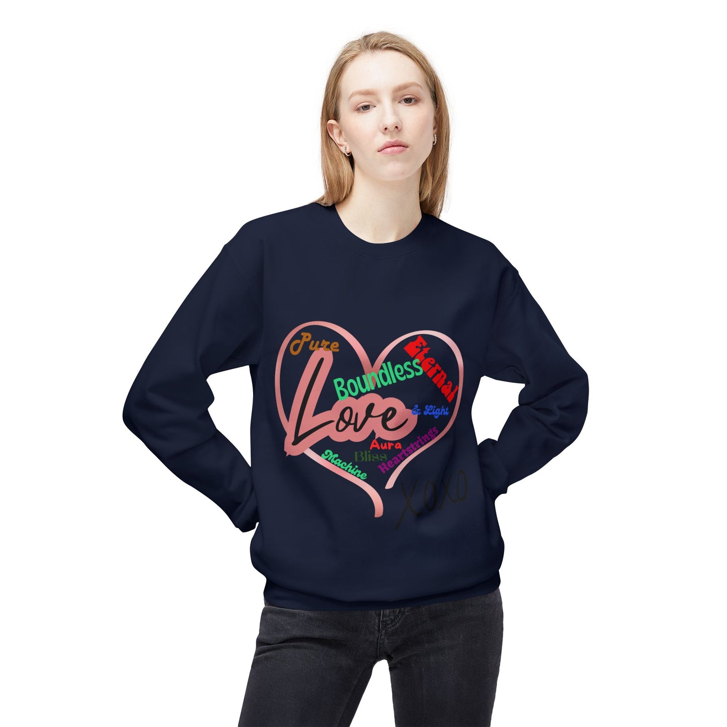 Love Words Unisex Midweight Softstyle Fleece Crewneck Sweatshirt