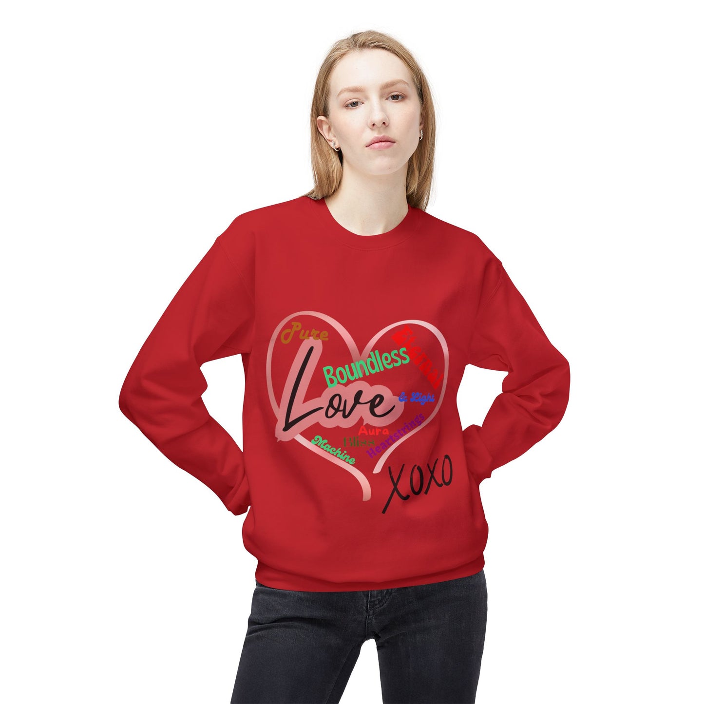 Love Words Unisex Midweight Softstyle Fleece Crewneck Sweatshirt