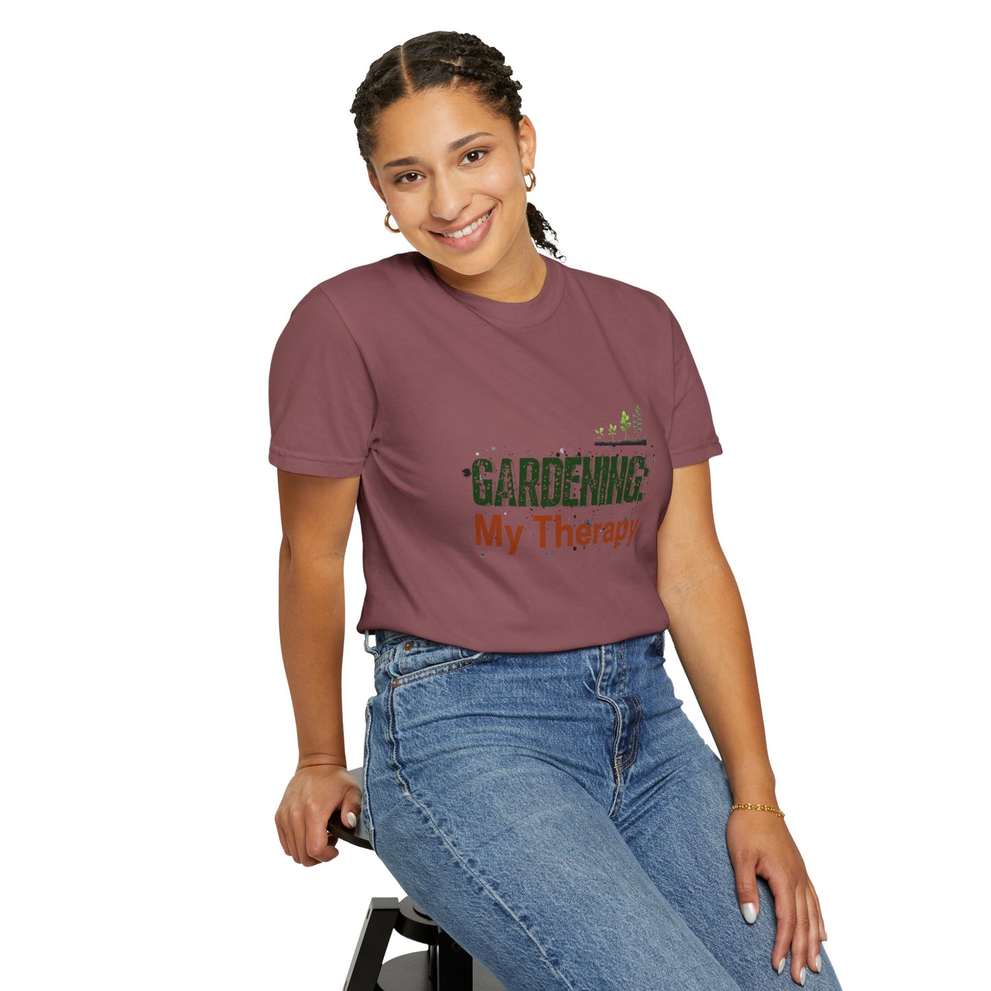 ‘Gardening Therapy’ Unisex Garment-Dyed T-Shirt | Perfect for Gardeners & Nature Lovers