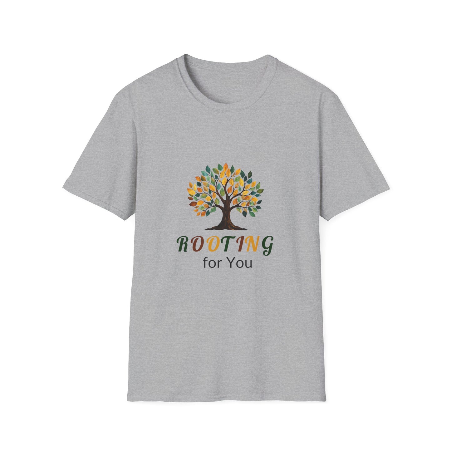 Rooting for You Unisex Softstyle T-Shirt - Tree Design for Nature Lovers