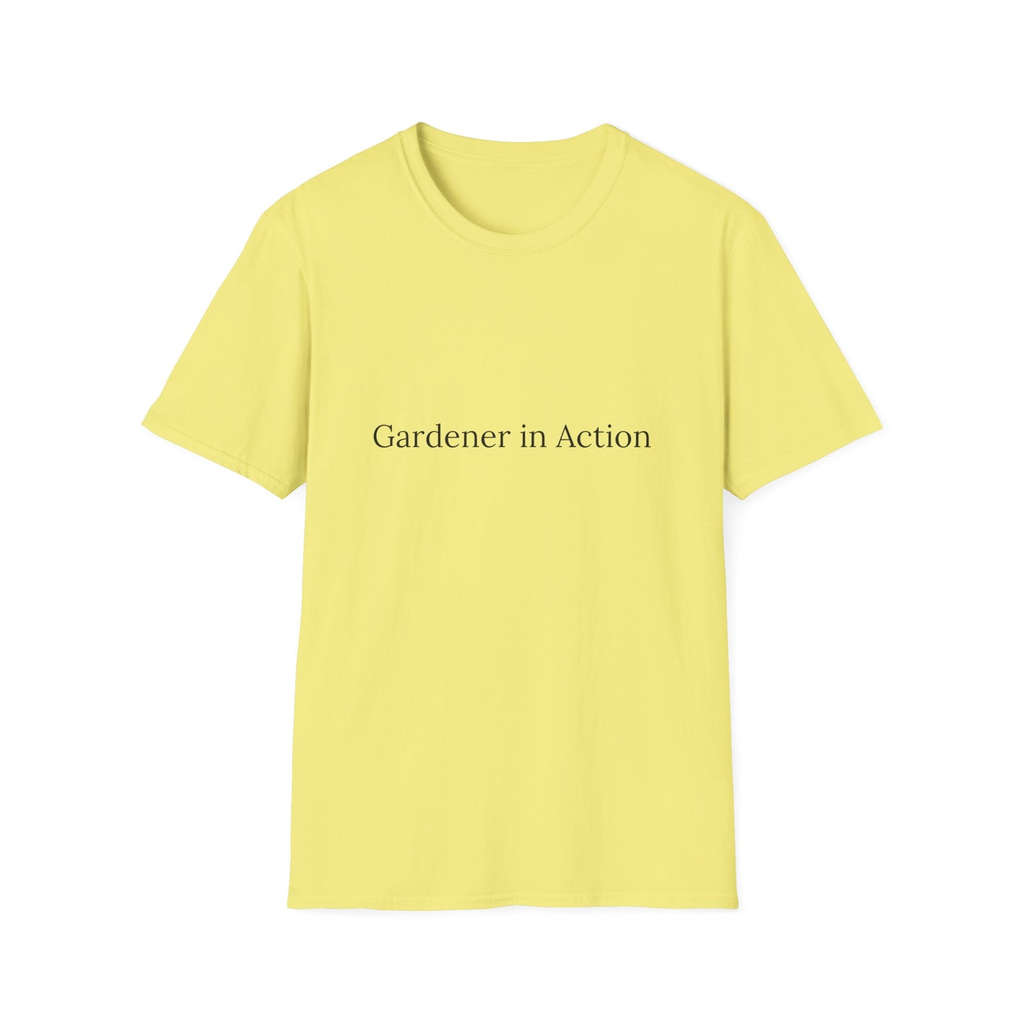 Gardener in Action Unisex Softstyle T-Shirt - Perfect Gift for Gardening Enthusiasts