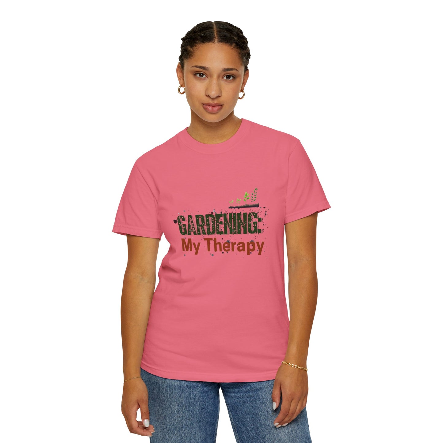 ‘Gardening Therapy’ Unisex Garment-Dyed T-Shirt | Perfect for Gardeners & Nature Lovers